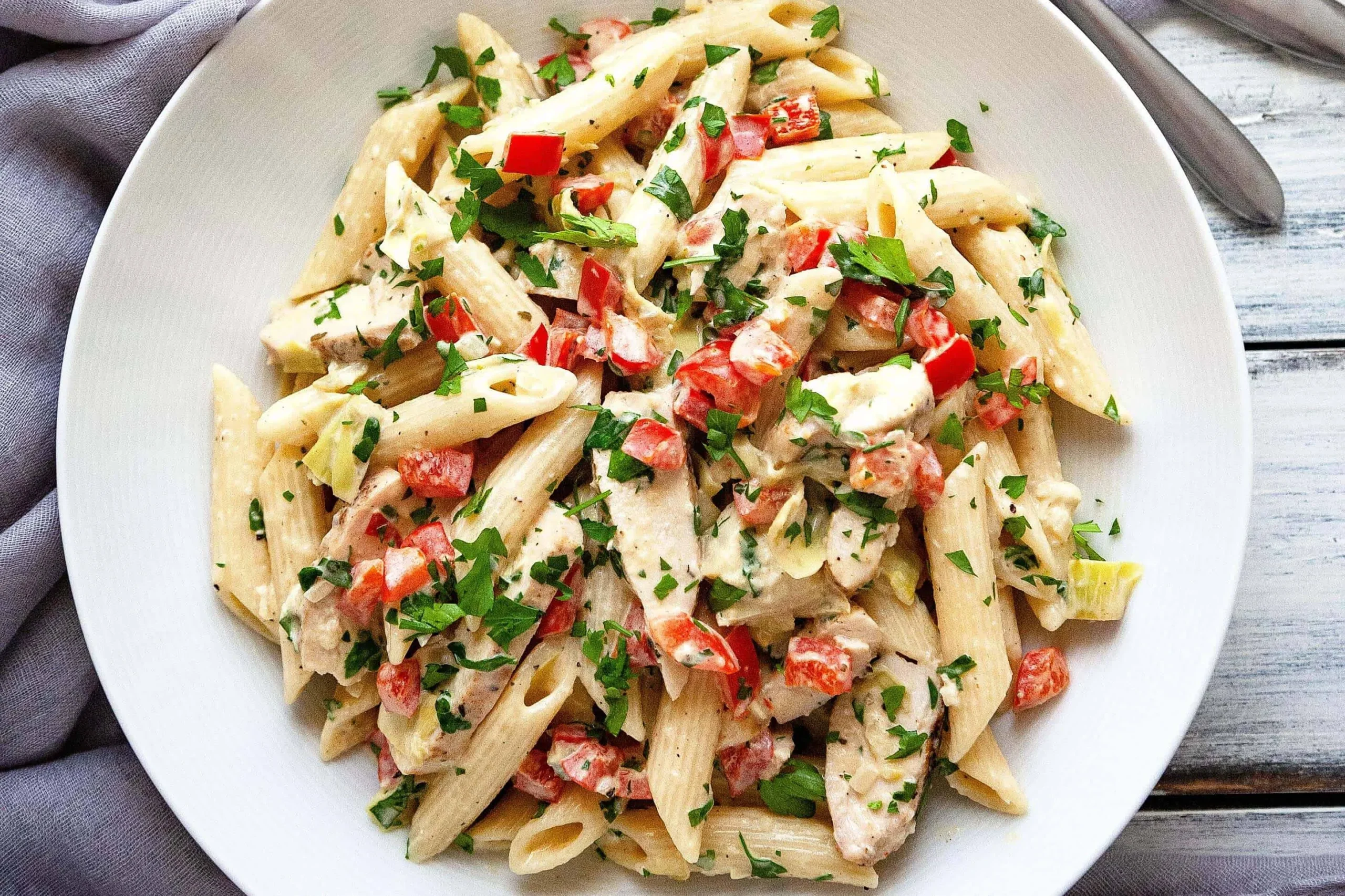 Chicken Artichoke Caper Pasta