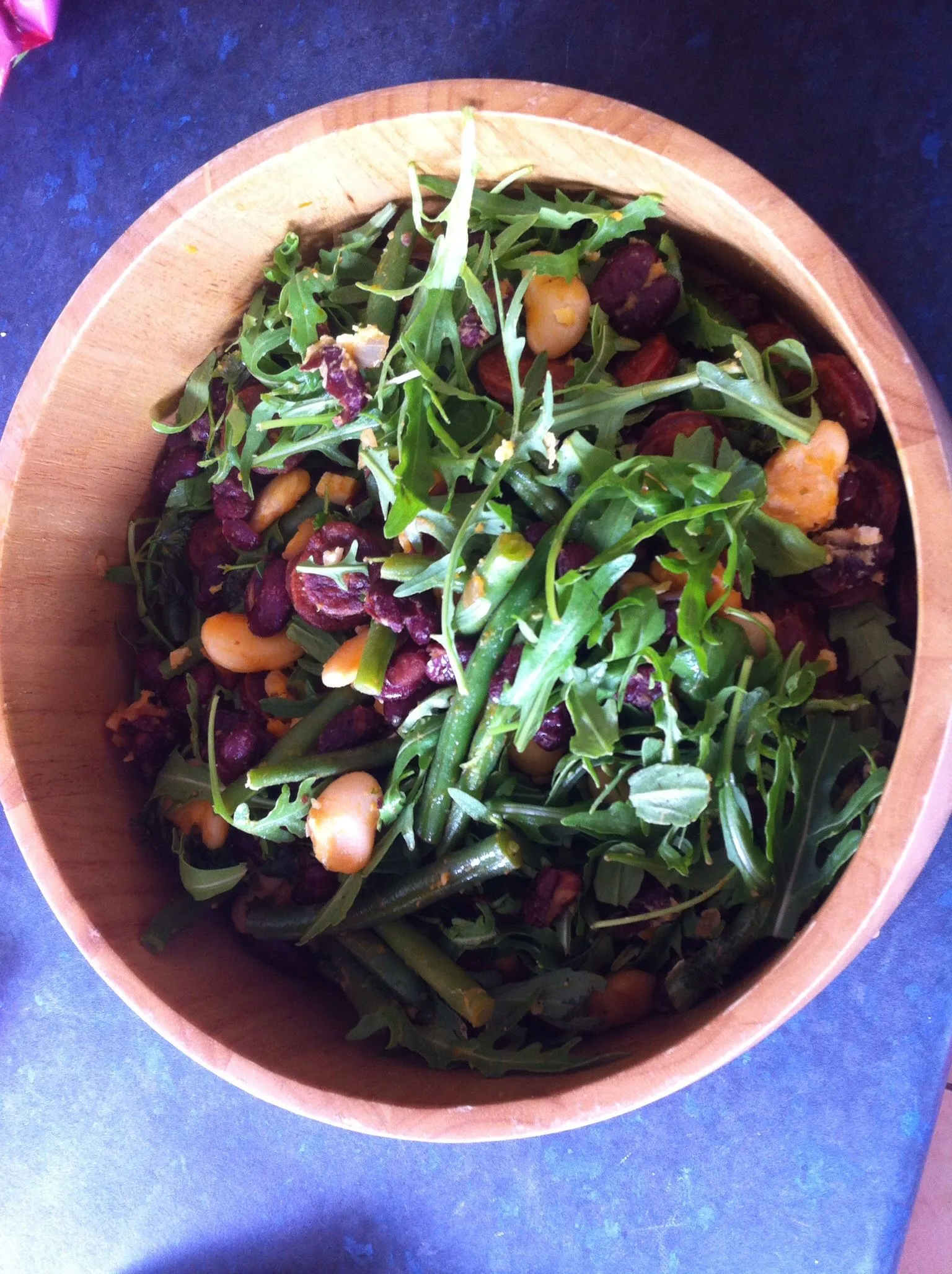 Chicken Chorizo Salad with Beans and Rocket