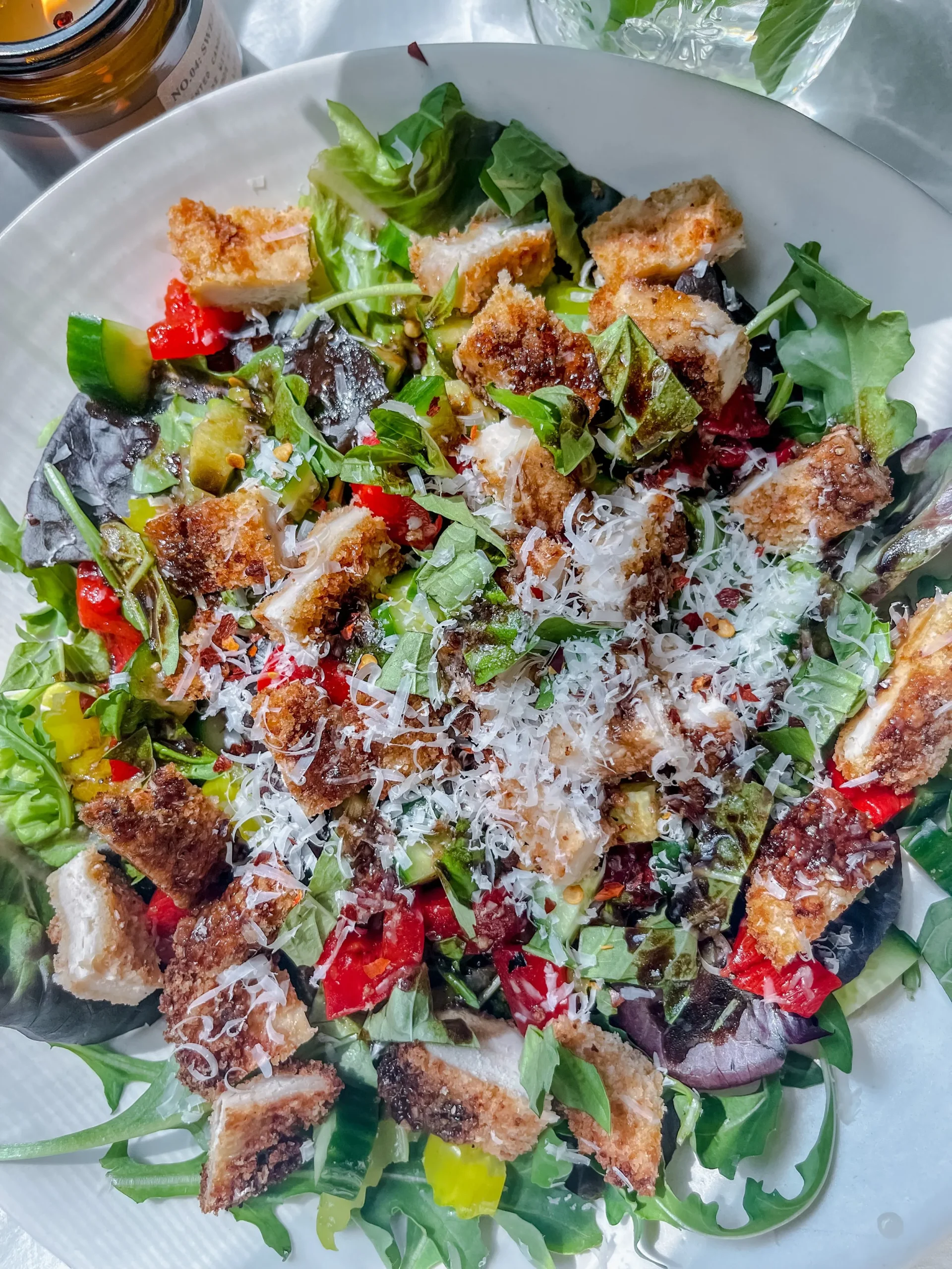 Chicken Milanese and Escarole Salad