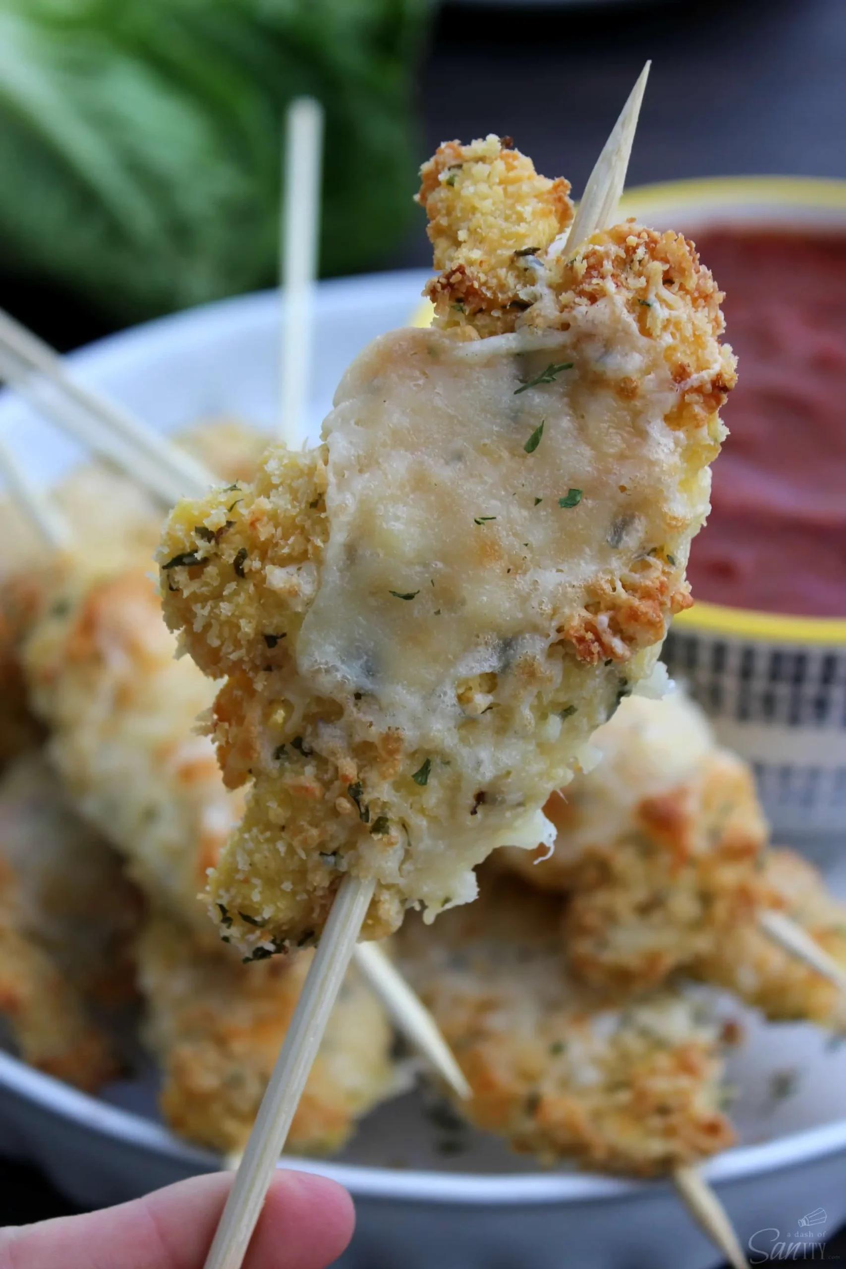 Chicken Parmesan on a Stick
