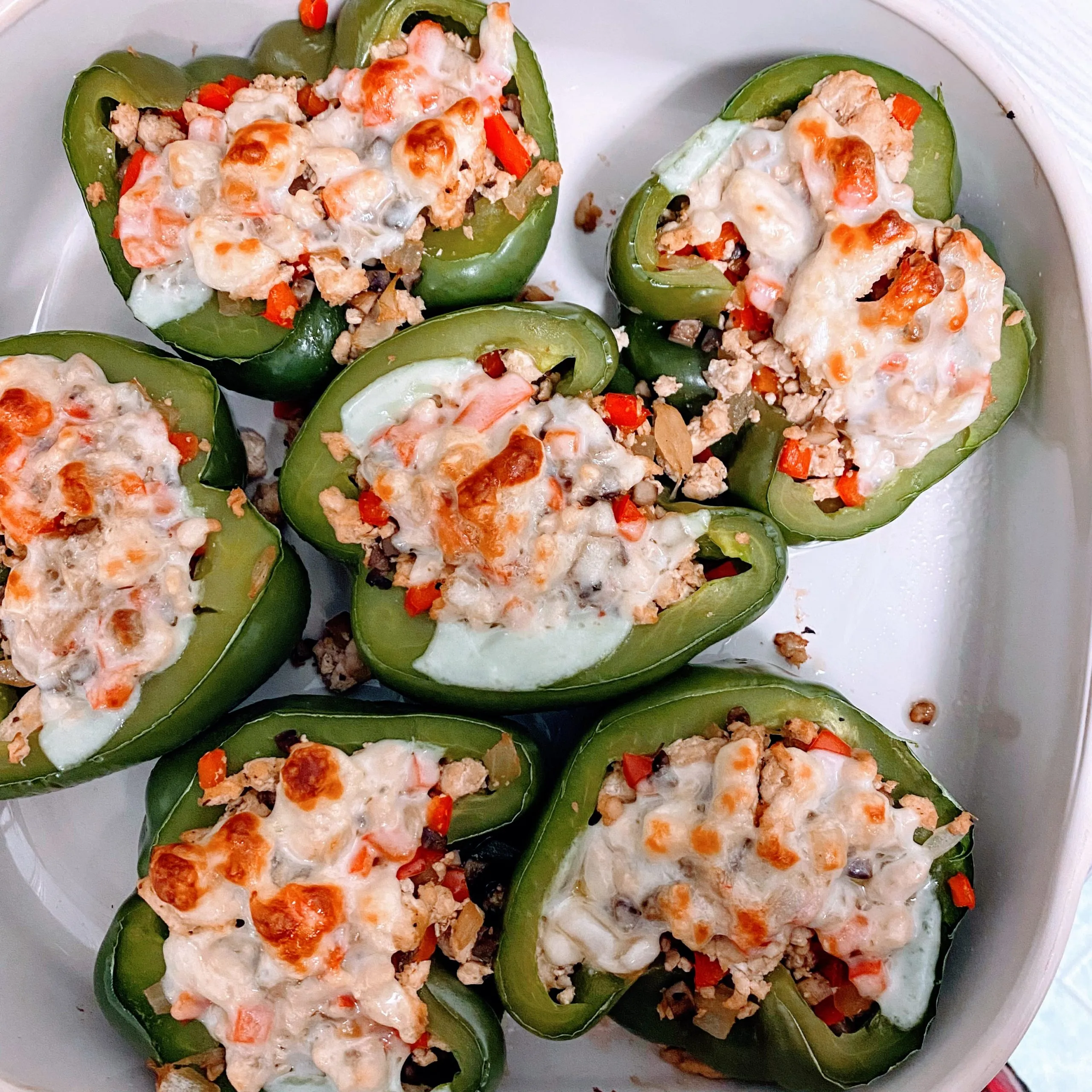 Chicken Philly Cheesesteak Stuffed Peppers Keto Friendly
