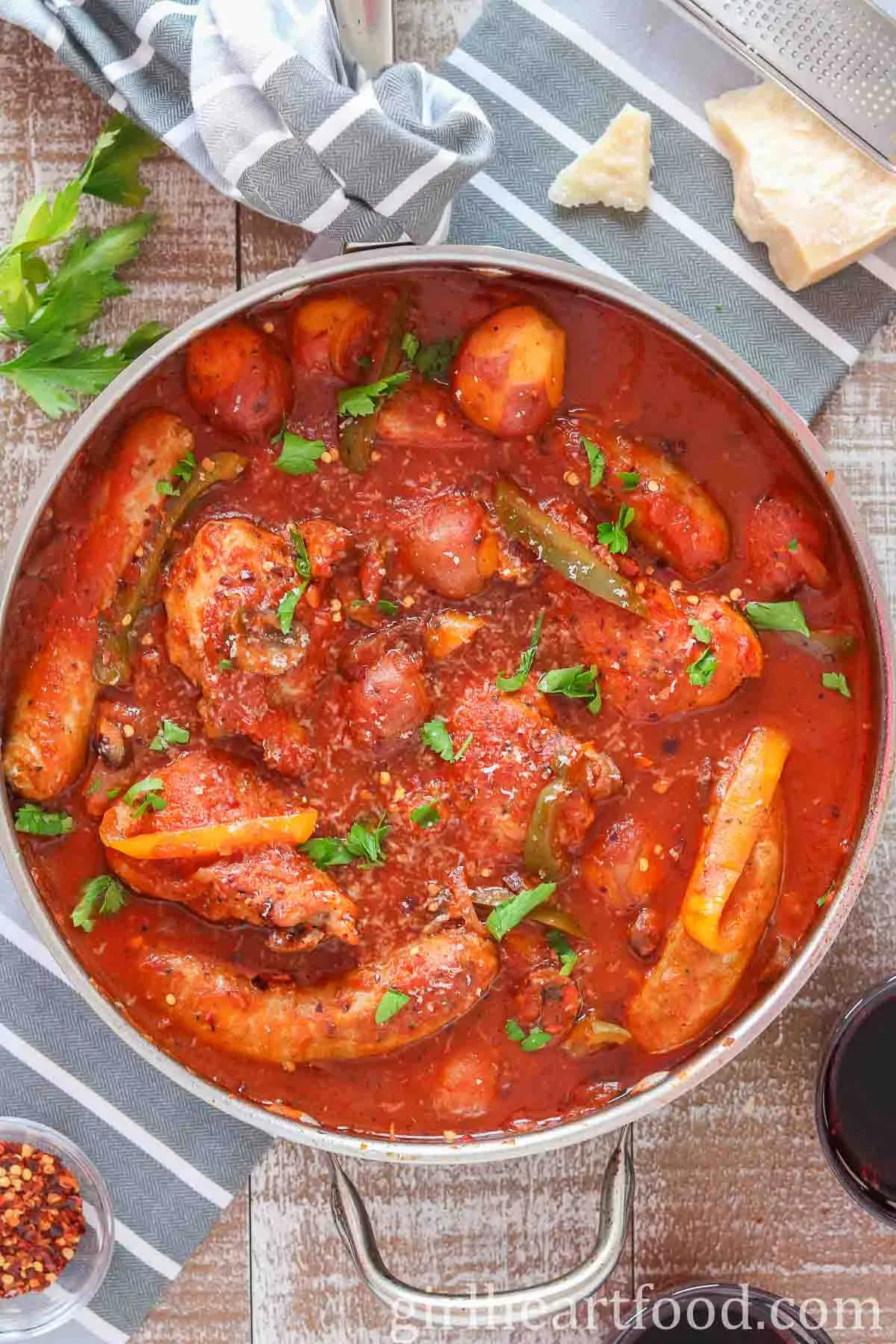Chicken Sausage Peppers in Hearty Tomato Sauce
