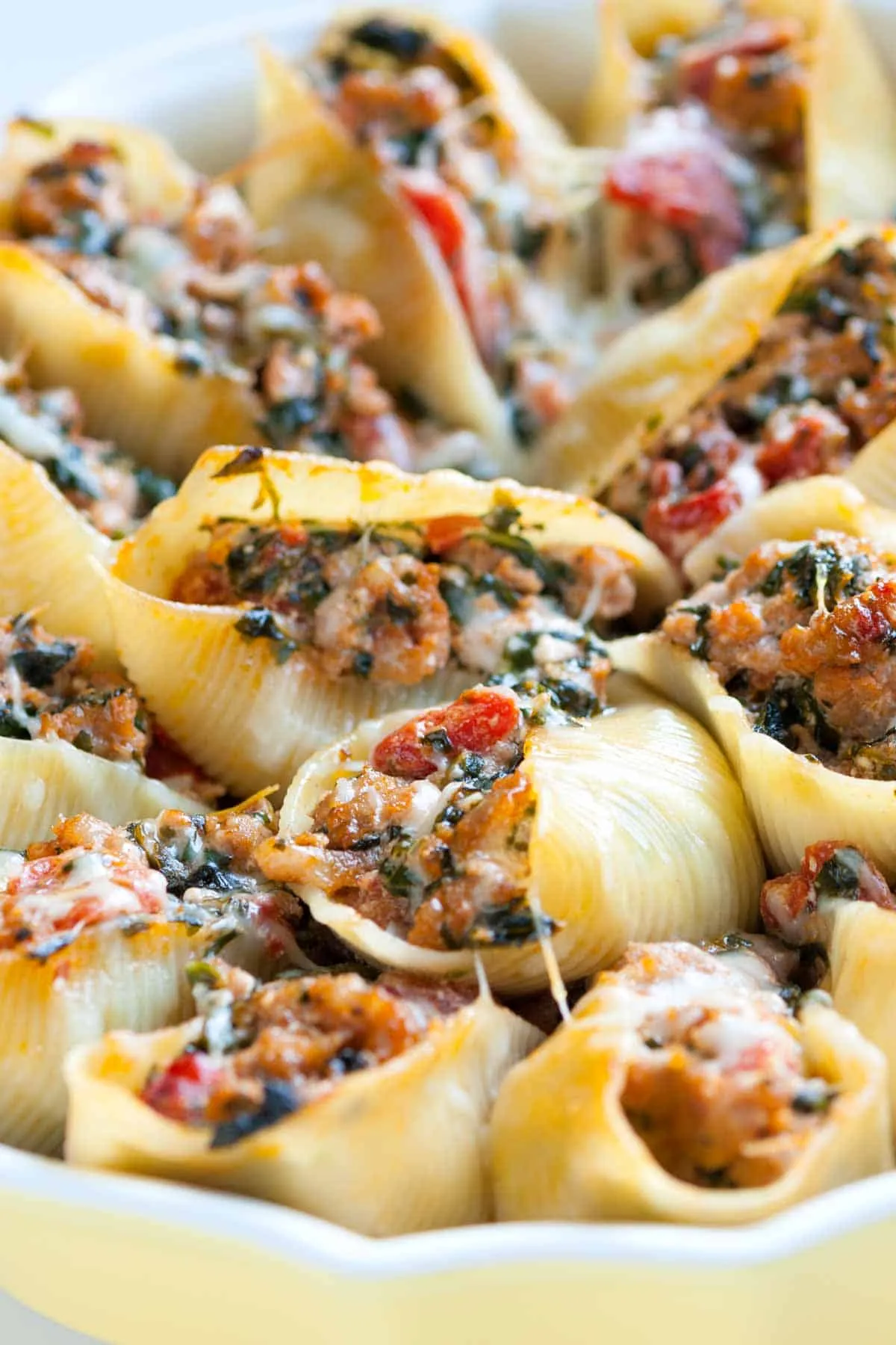 Chicken Sausage and Spinach Stuffed Shells