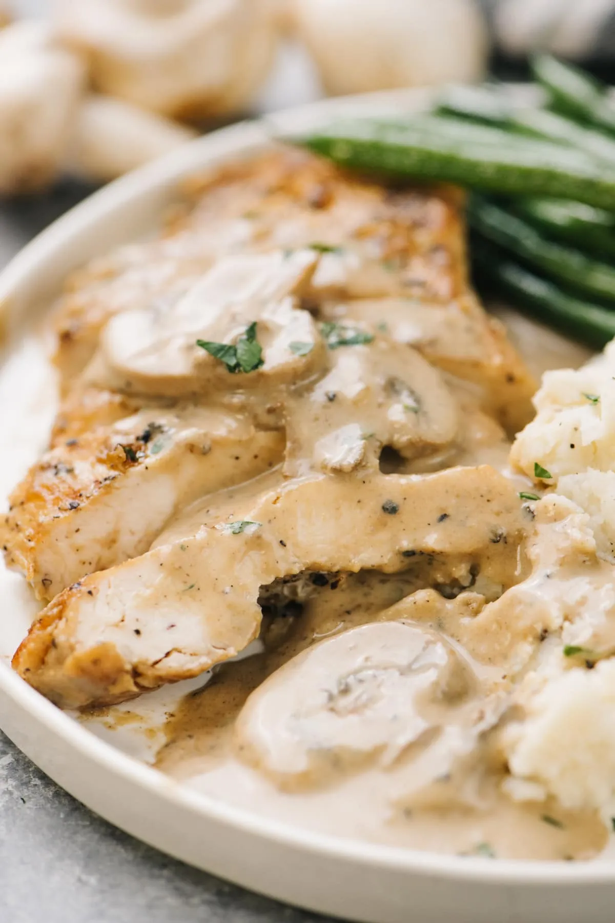 Chicken Squares and Mushroom Sauce