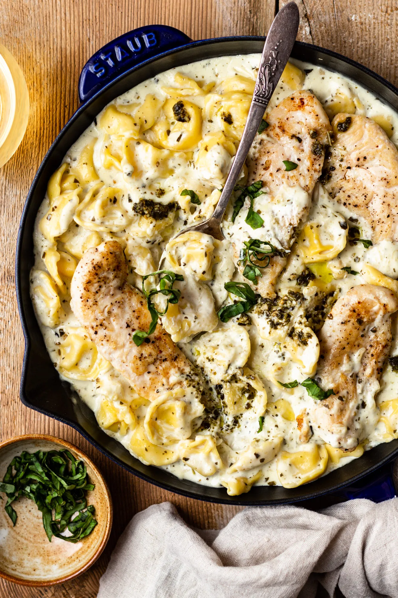 Chicken Tortellini Pesto Bowls