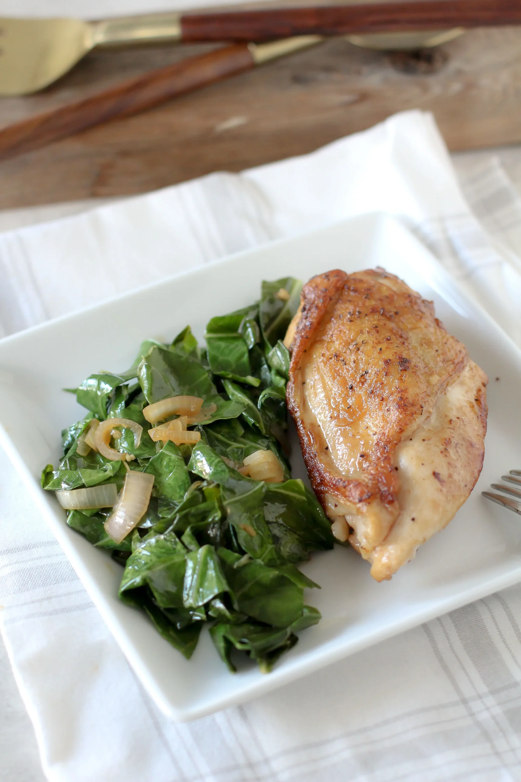 Chicken Vinegar Braised with Greens