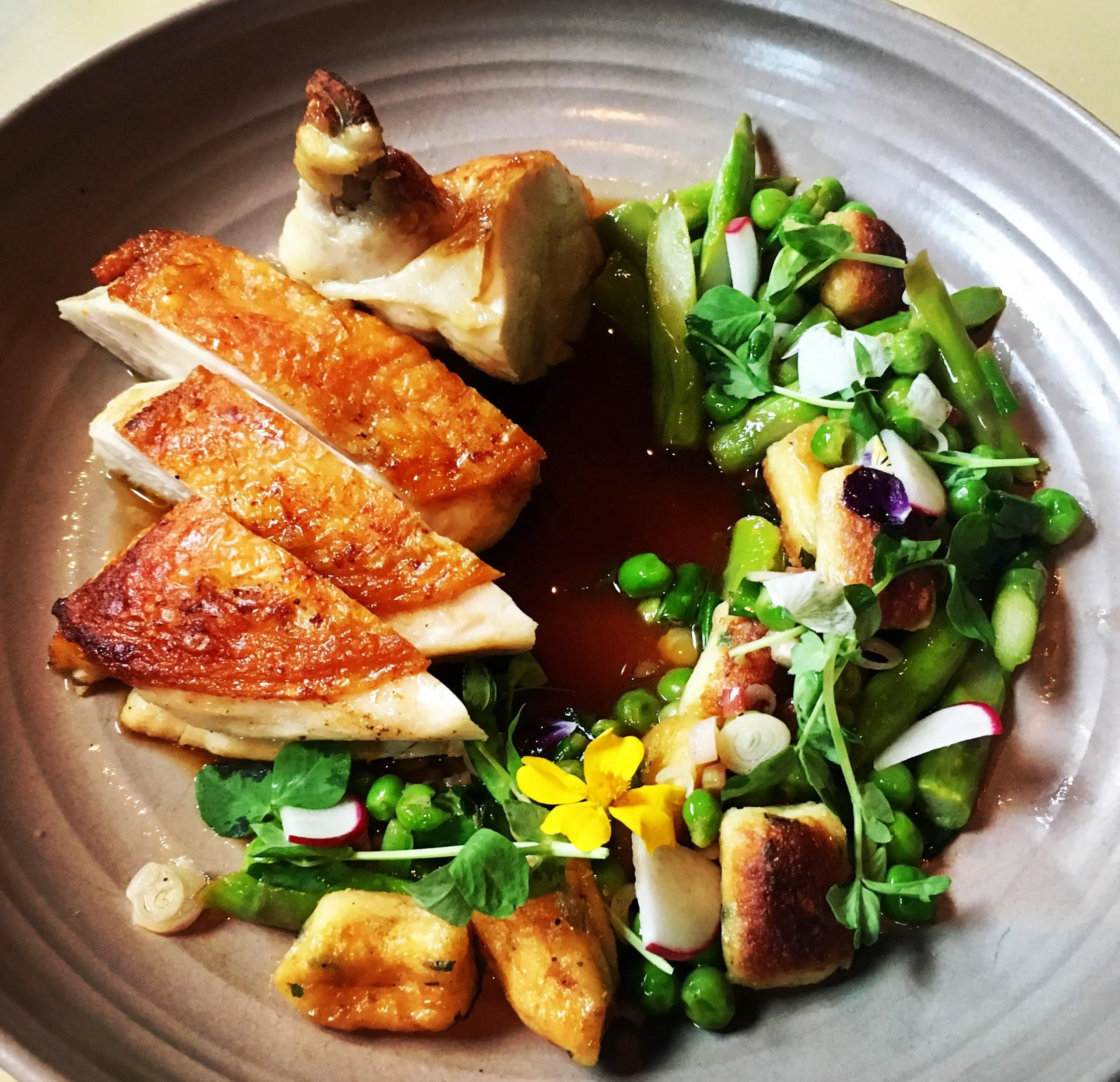 Chicken with Spring Vegetables and Gnocchi