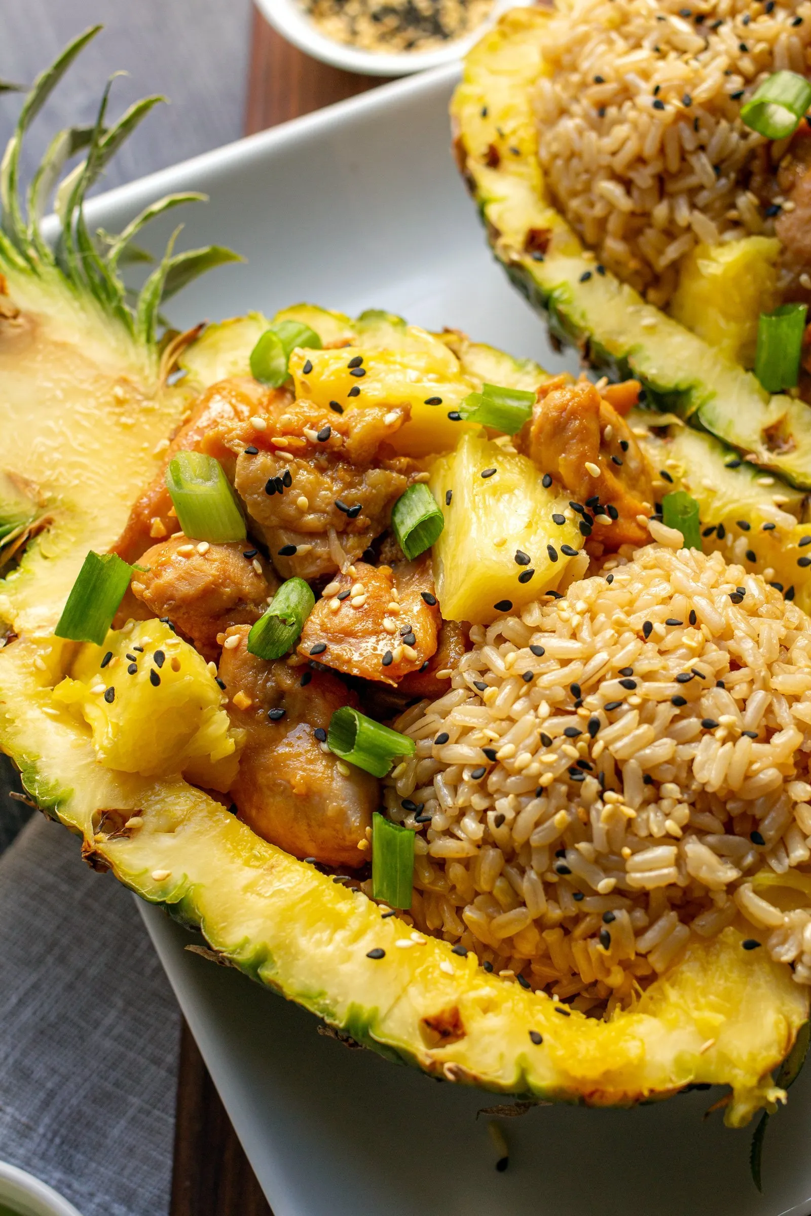 Chickpea Teriyaki Pineapple Bowls