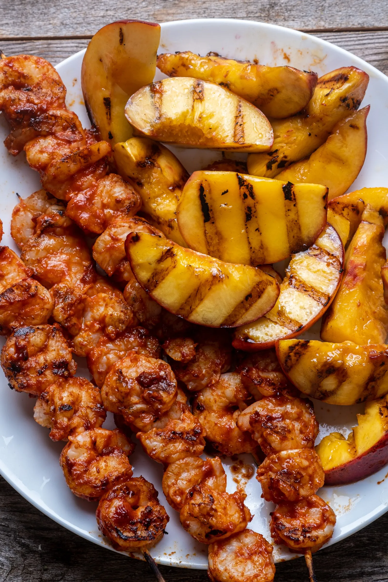 Chipotle BBQ Shrimp Tacos with Grilled Nectarine Salsa