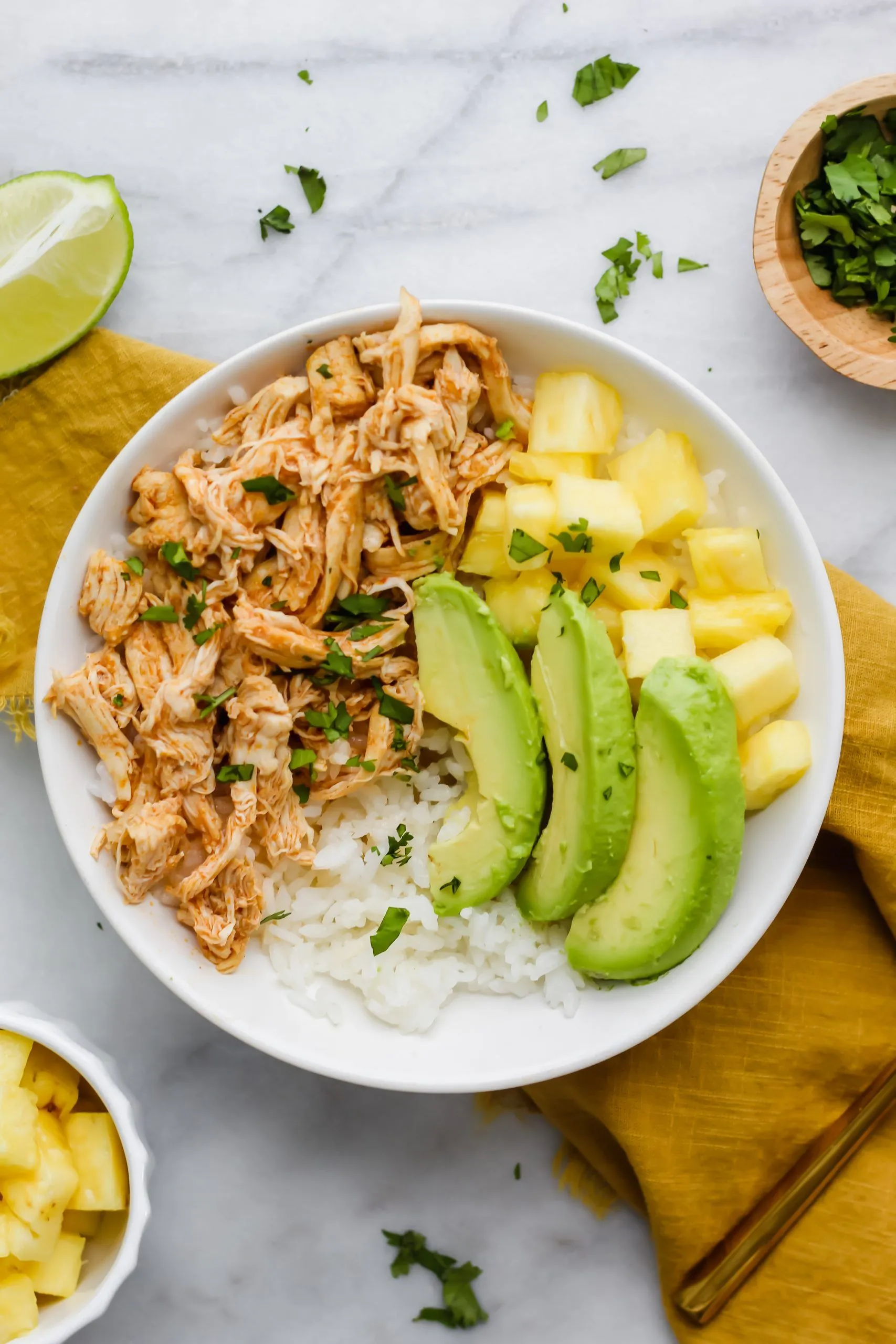 Chipotle Chicken Bowls with Pineapple Salsa
