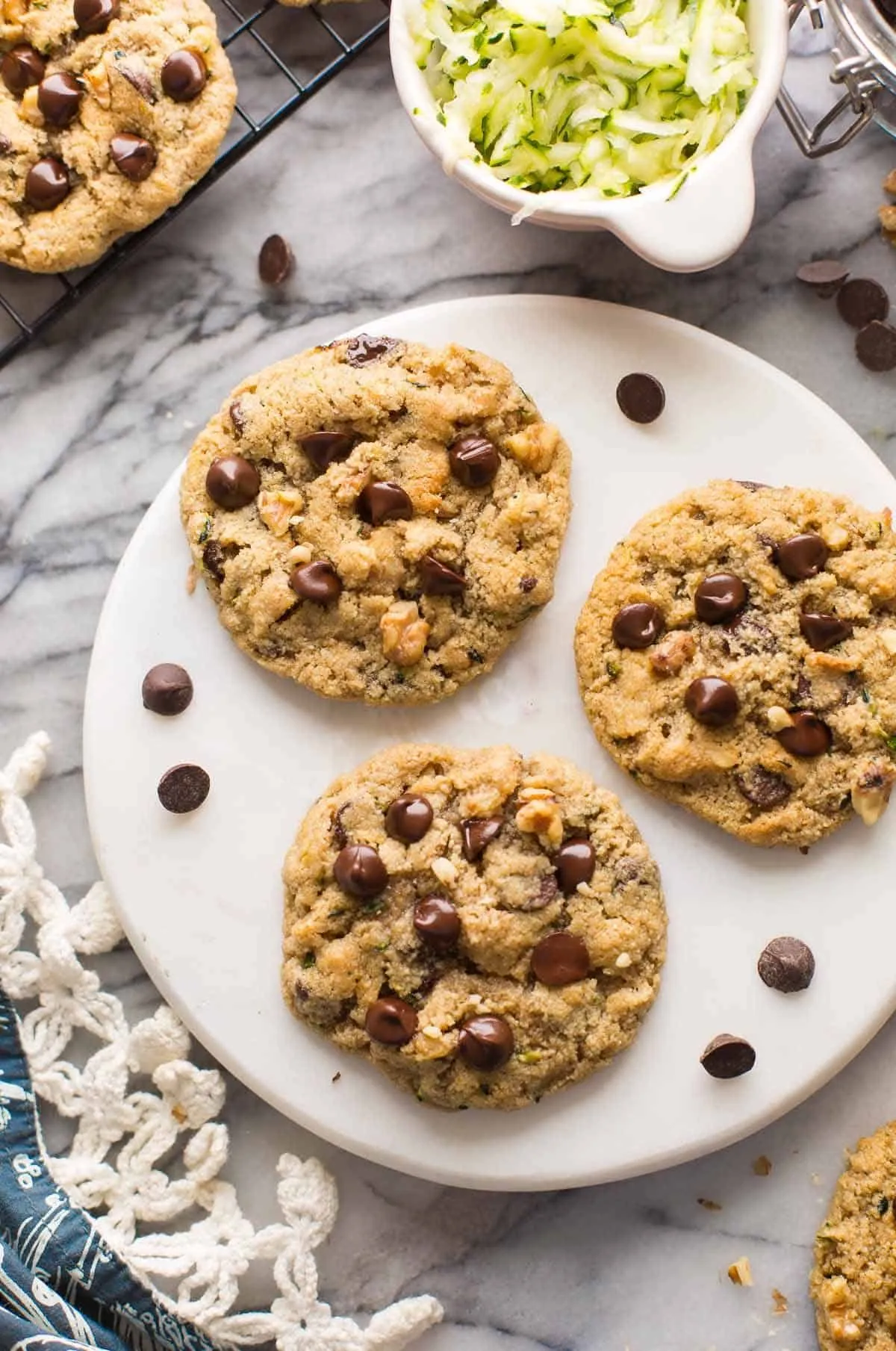 Chocolate Chip Almond Flour Zucchini Cookies