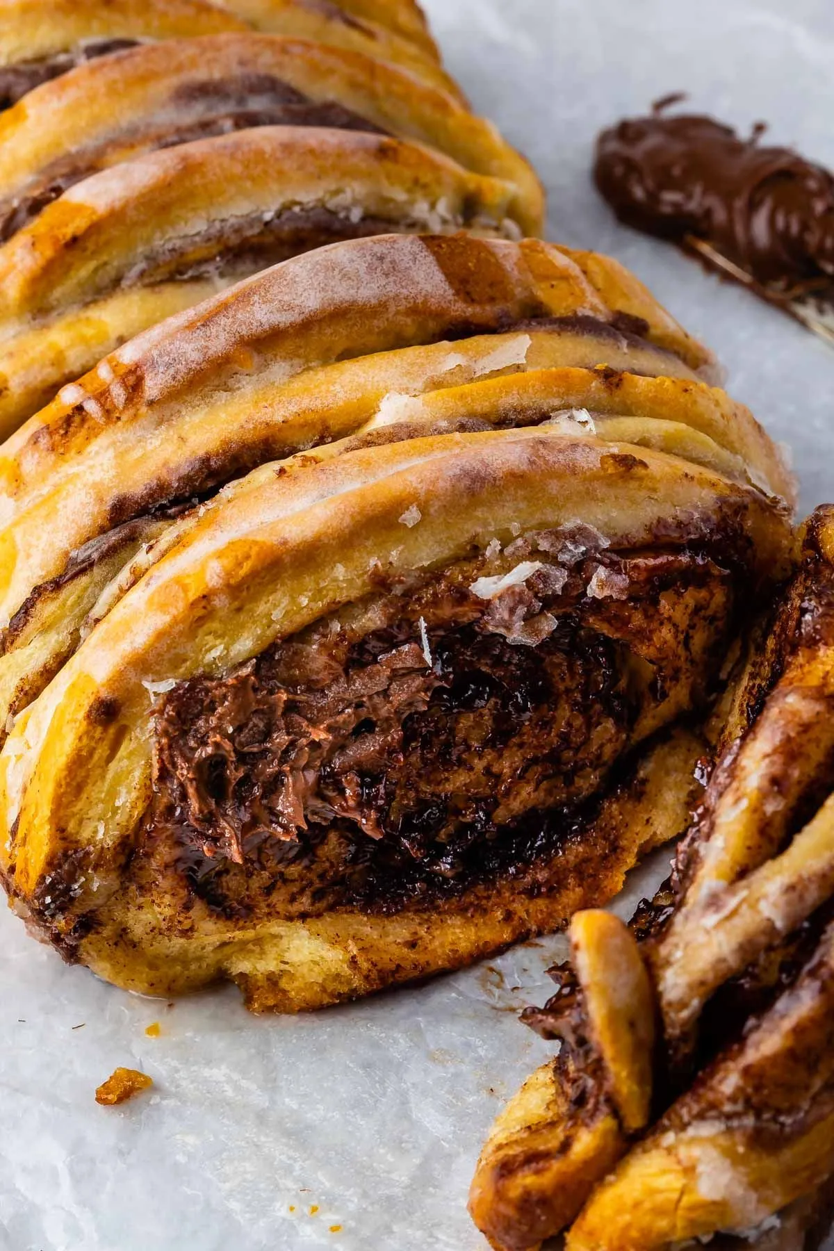 Chocolate Cinnamon Roll Pull Apart Bread