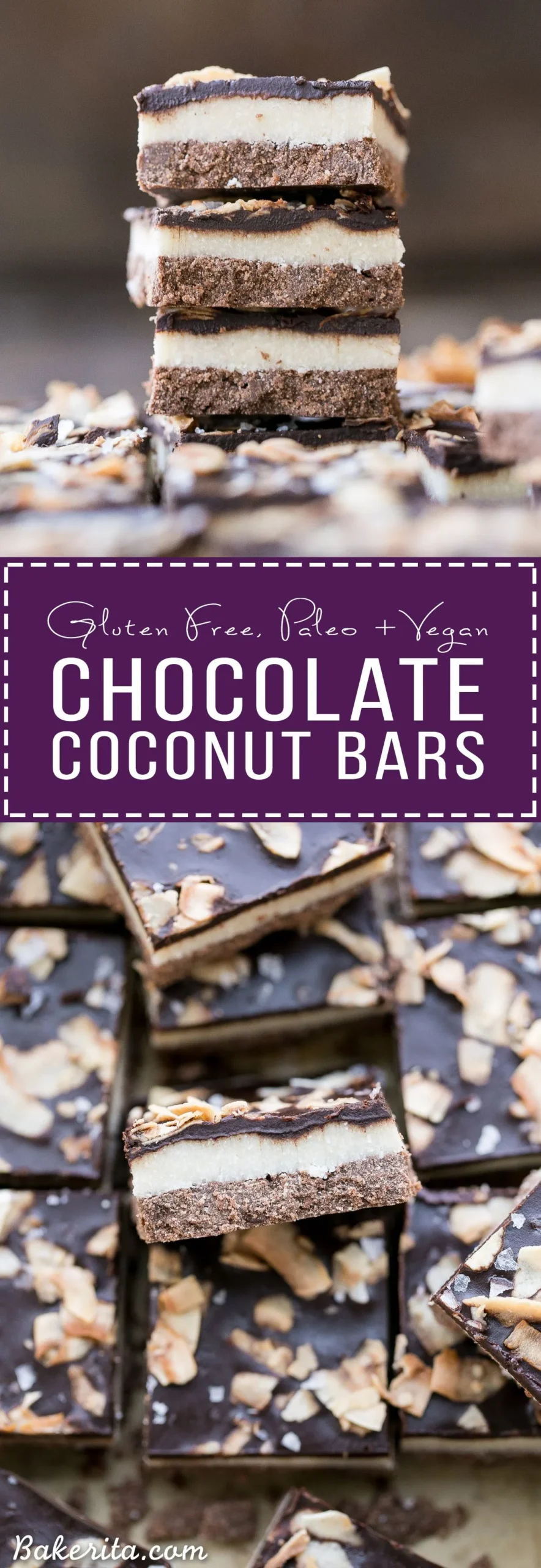 Chocolate Coconut Bars Gluten Free Paleo Vegan
