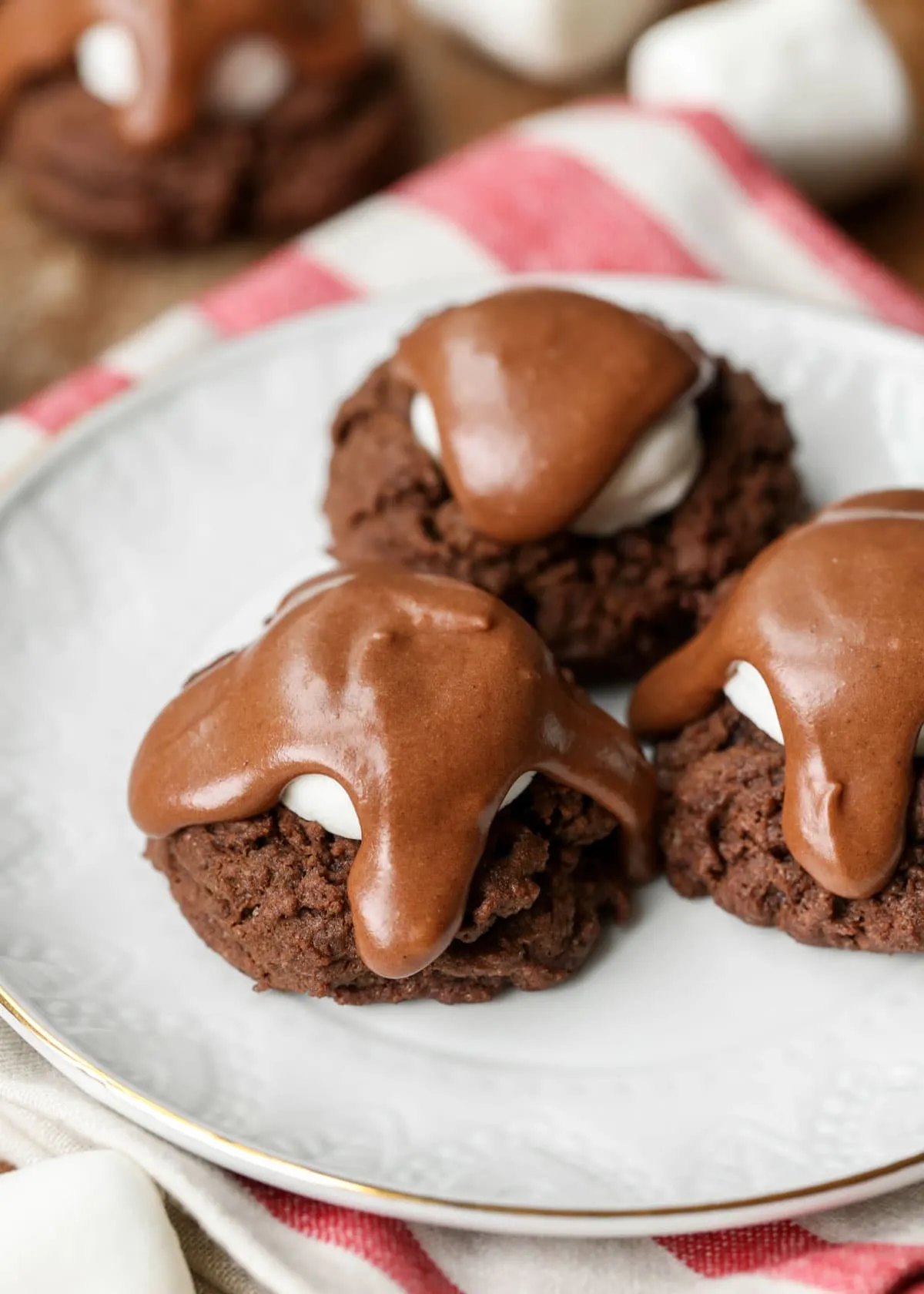 Chocolate Cookies with Marshmallow Frosting