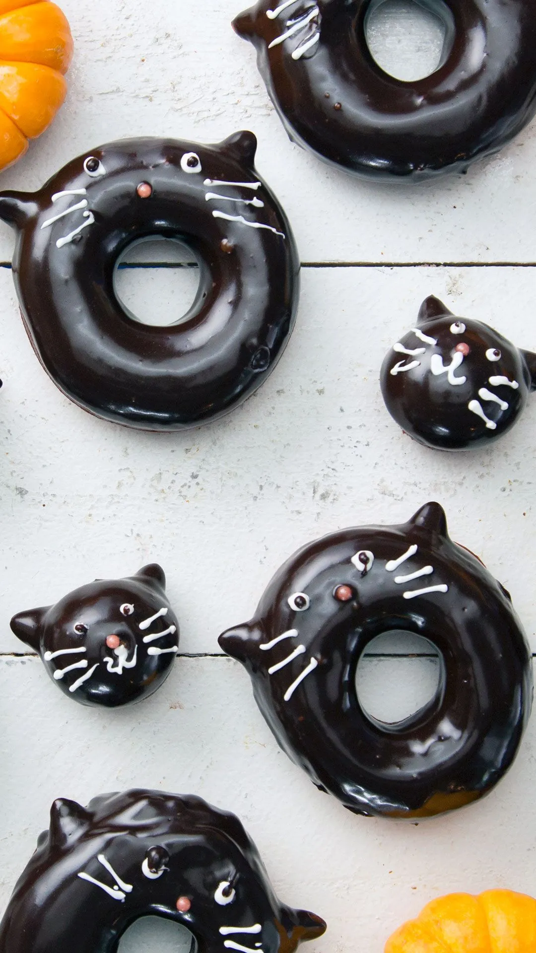 Chocolate Glazed Black Cat Doughnuts