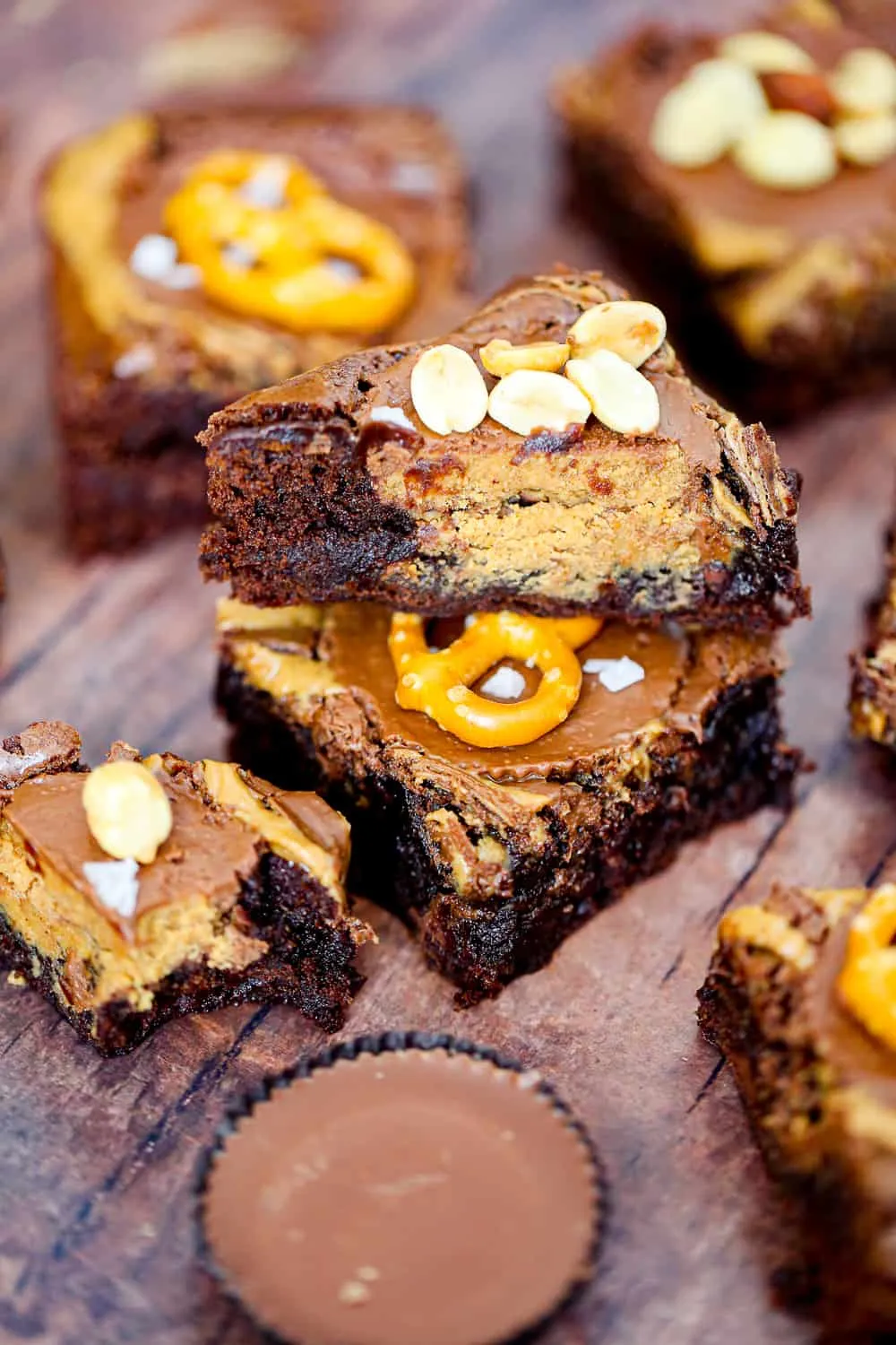 Chocolate Nutella Peanut Butter Cup Brownies