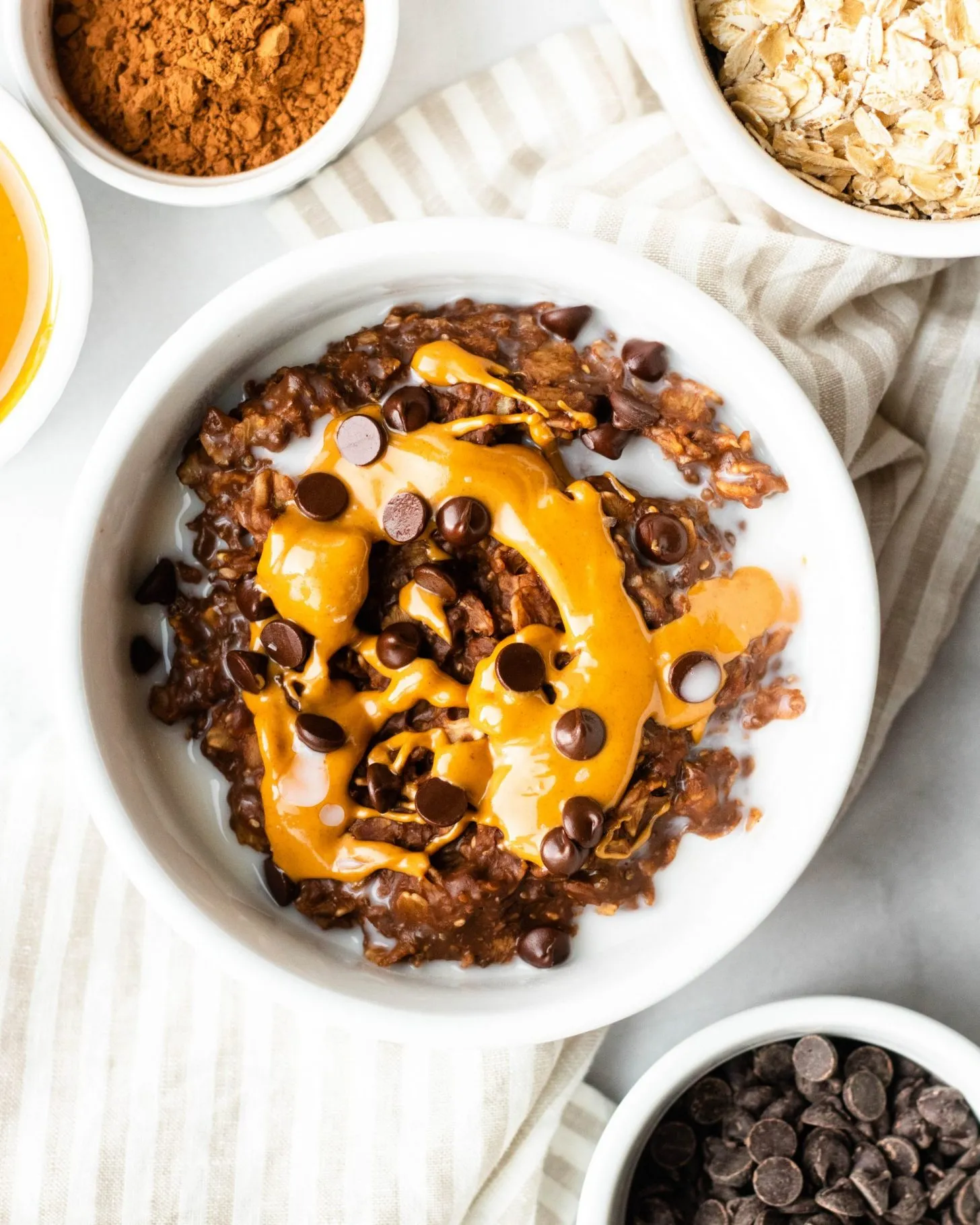 Chocolate Peanut Butter Oatmeal with Silk CashewMilk