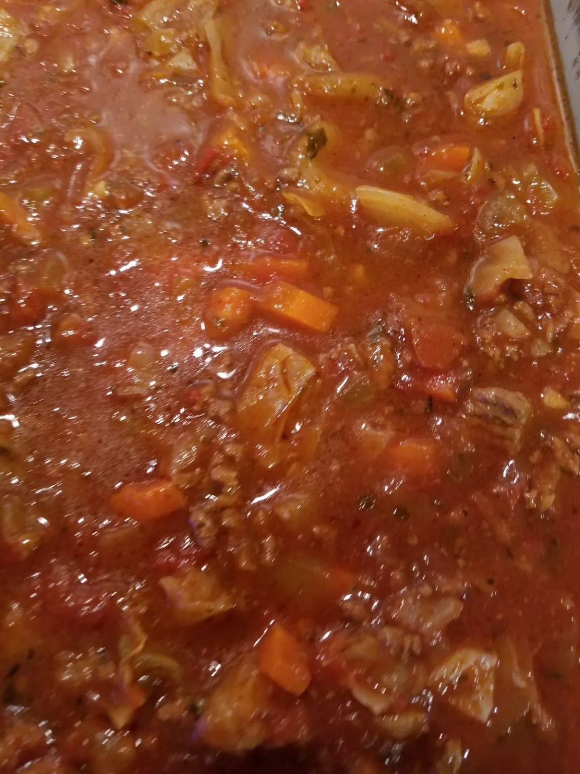Chunky Beef Cabbage and Tomato Soup Instant Pot or Stove Top