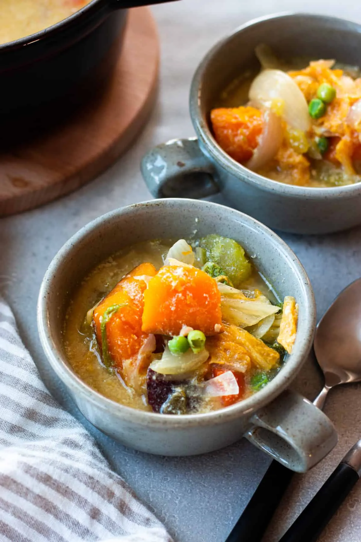 Chunky Pumpkin Miso Soup with Tofu