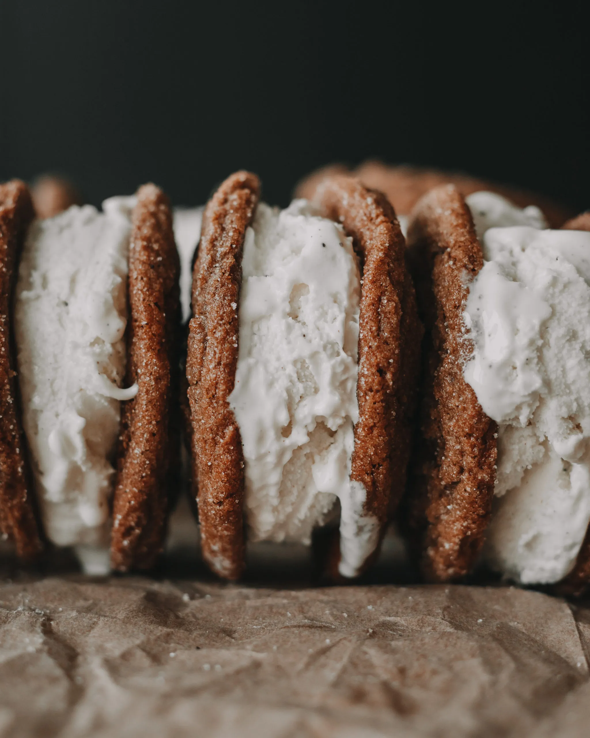 Cinnamon Ginger Cookie Ice Cream Sandwiches