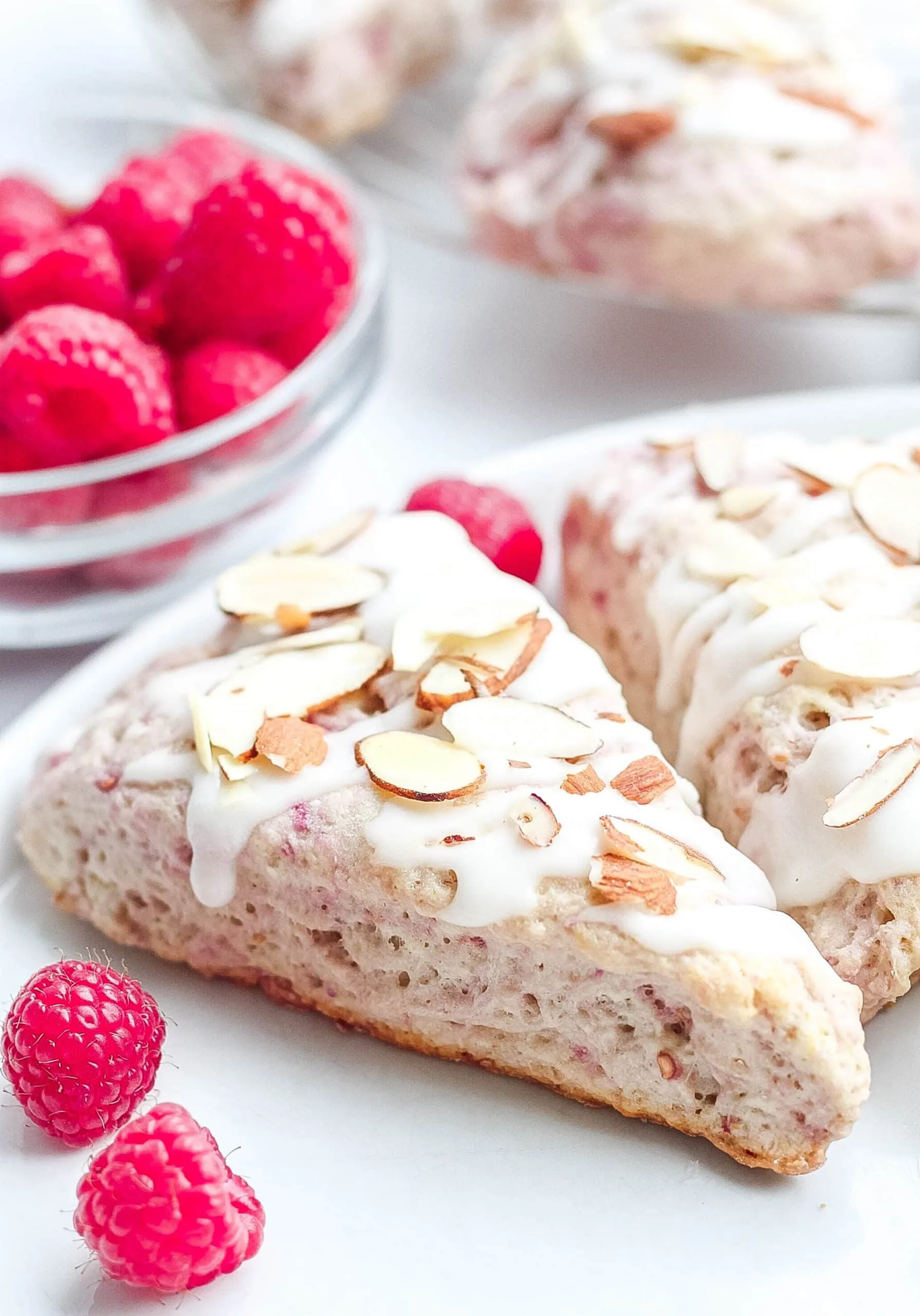 Clean Raspberry Almond Scones