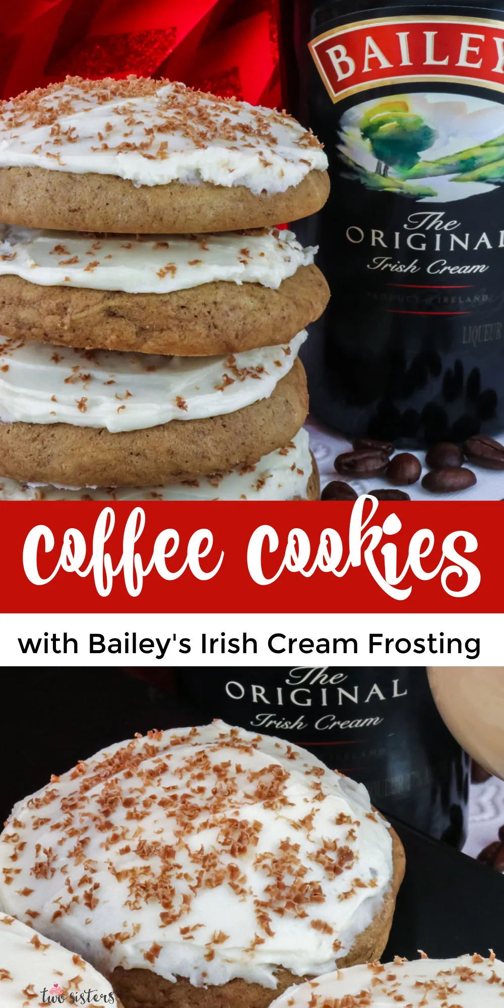 Coffee Cookies with Baileys Frosting