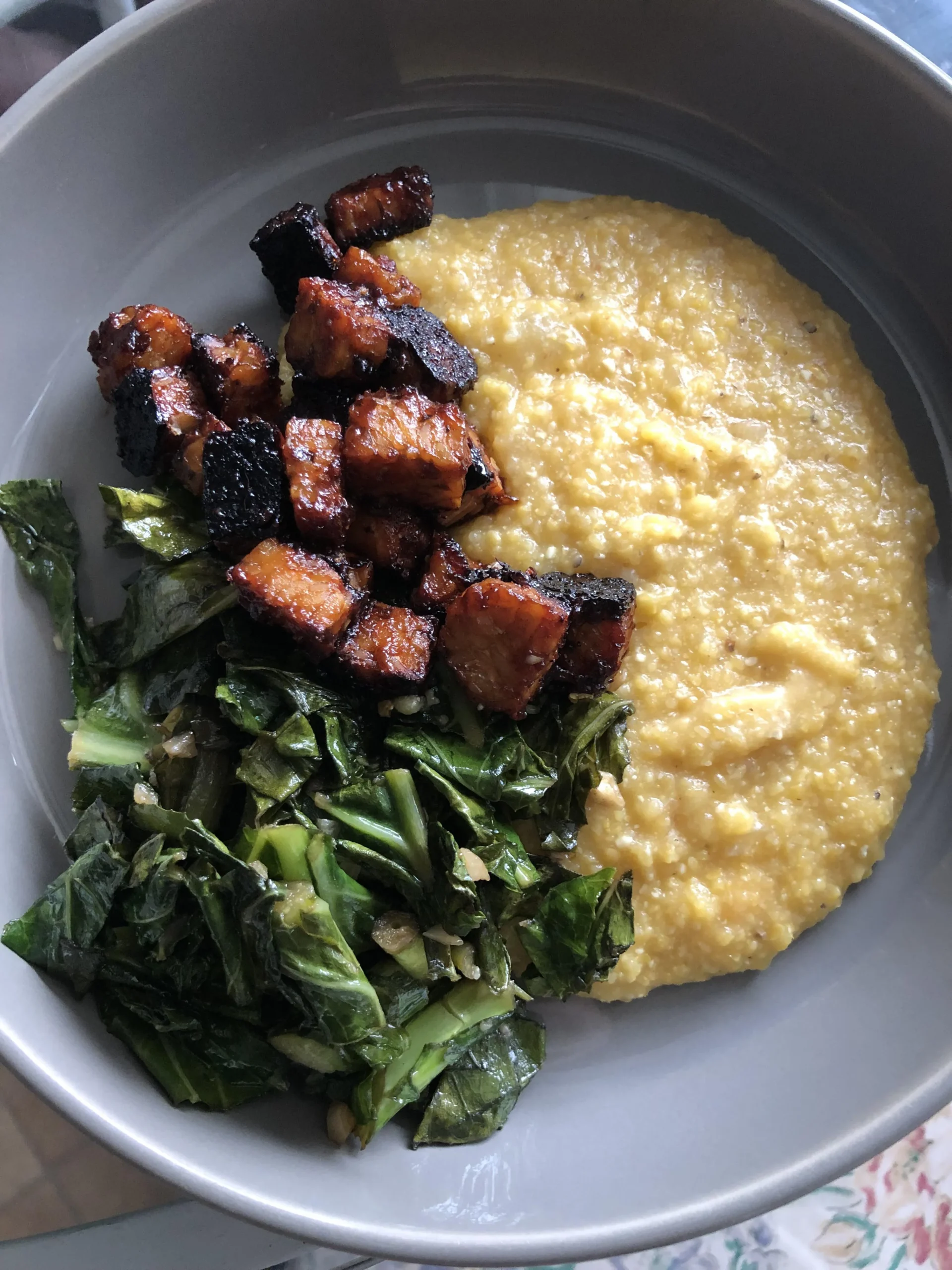 Collard Greens and Tempeh BBQ Bowl