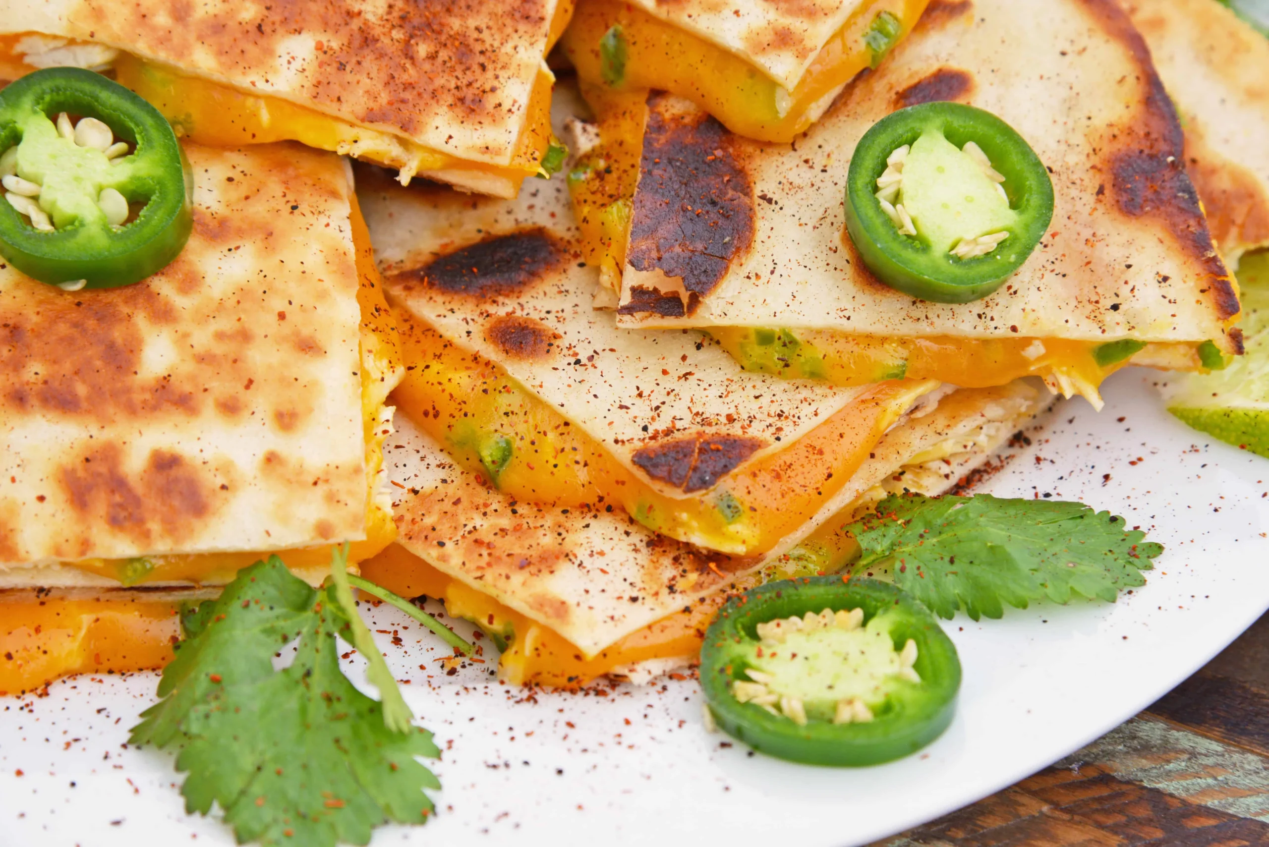 Corn Jalapeno and Cilantro Quesadillas