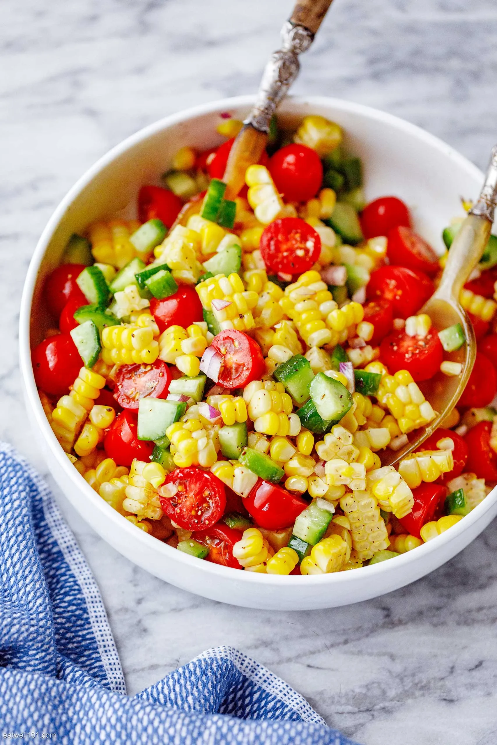 Corn and Tomato Salad with Basil Vinaigrette
