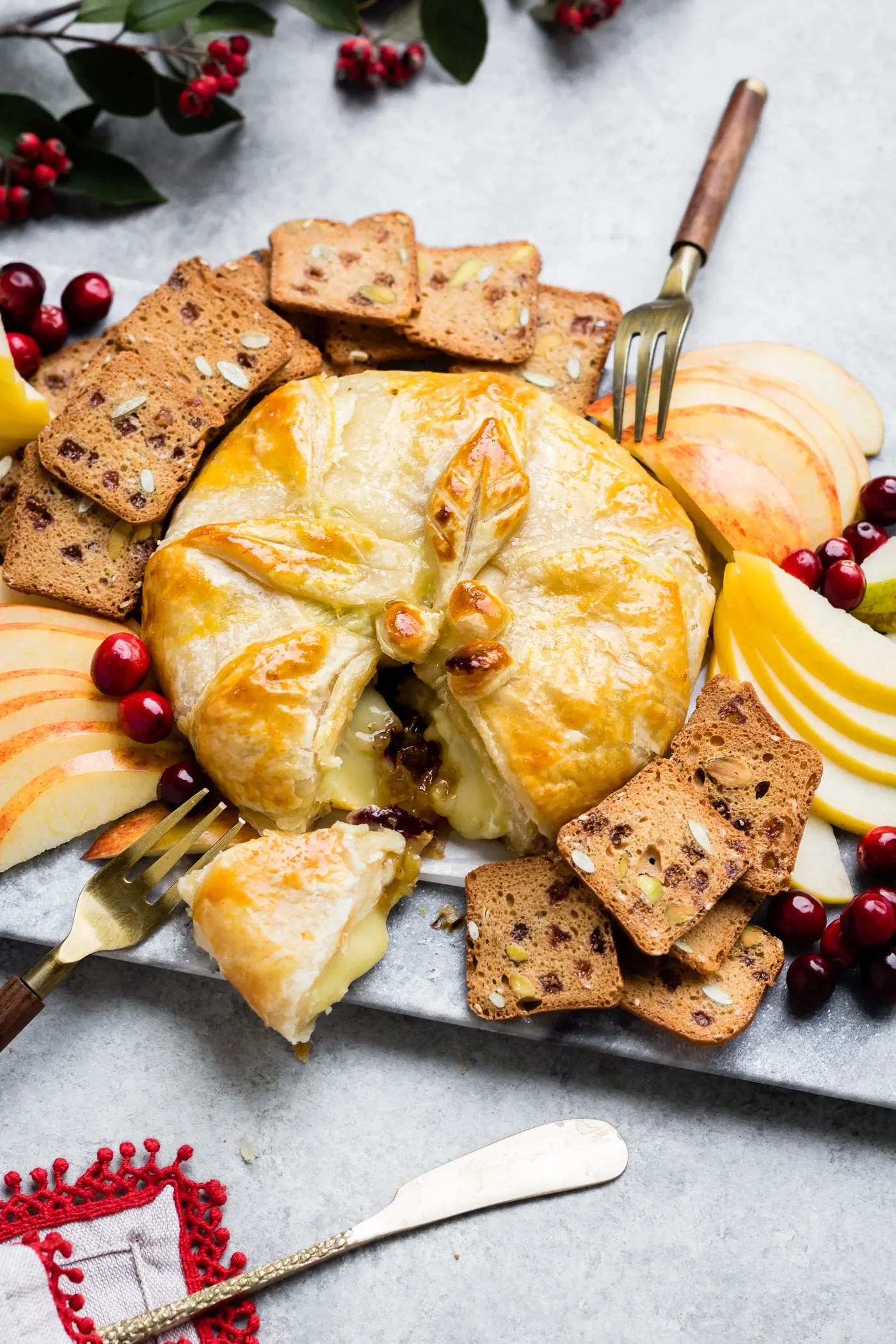 Cranberry Maple Baked Brie for Progressive Dinner
