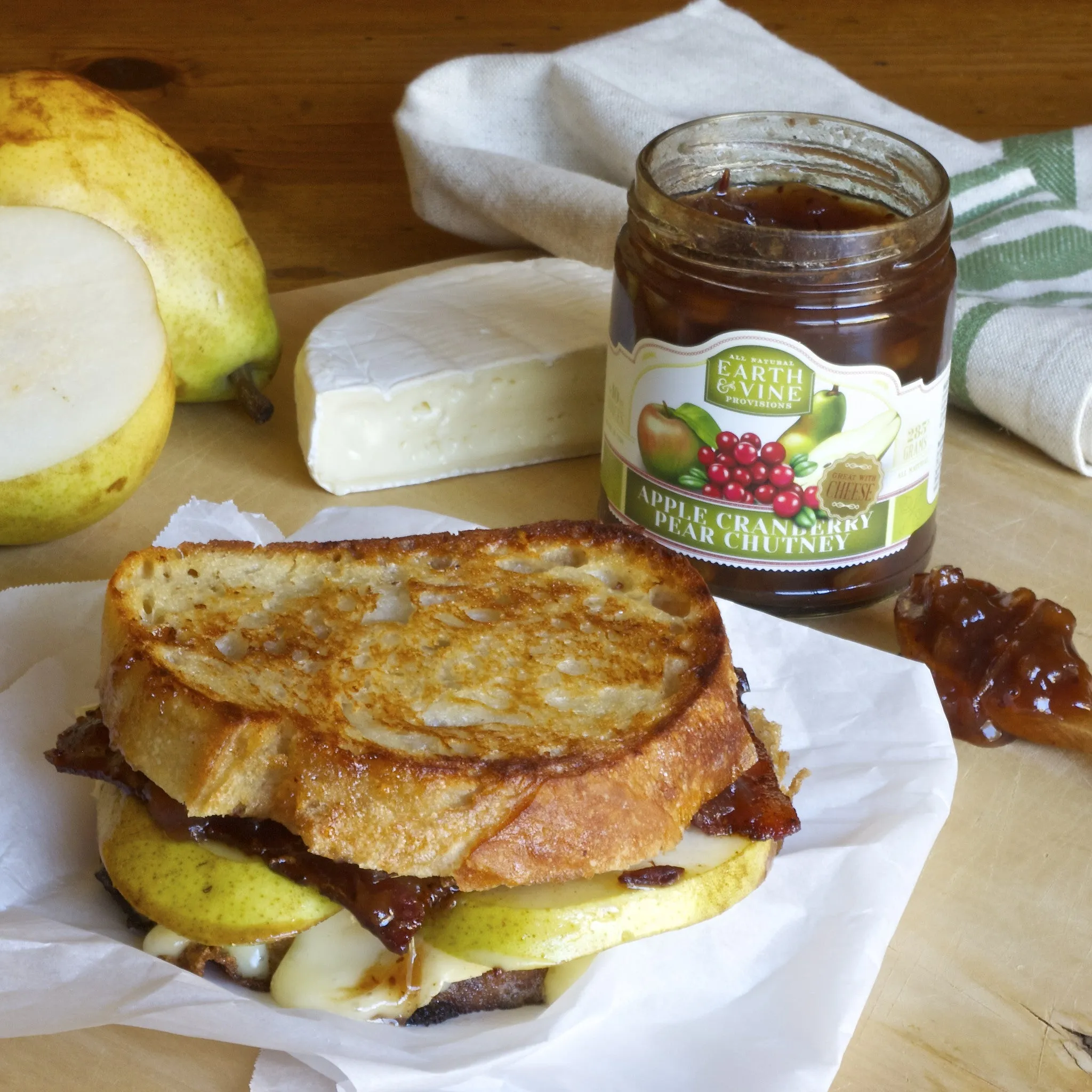 Cranberry Pear Brie Grilled Cheese