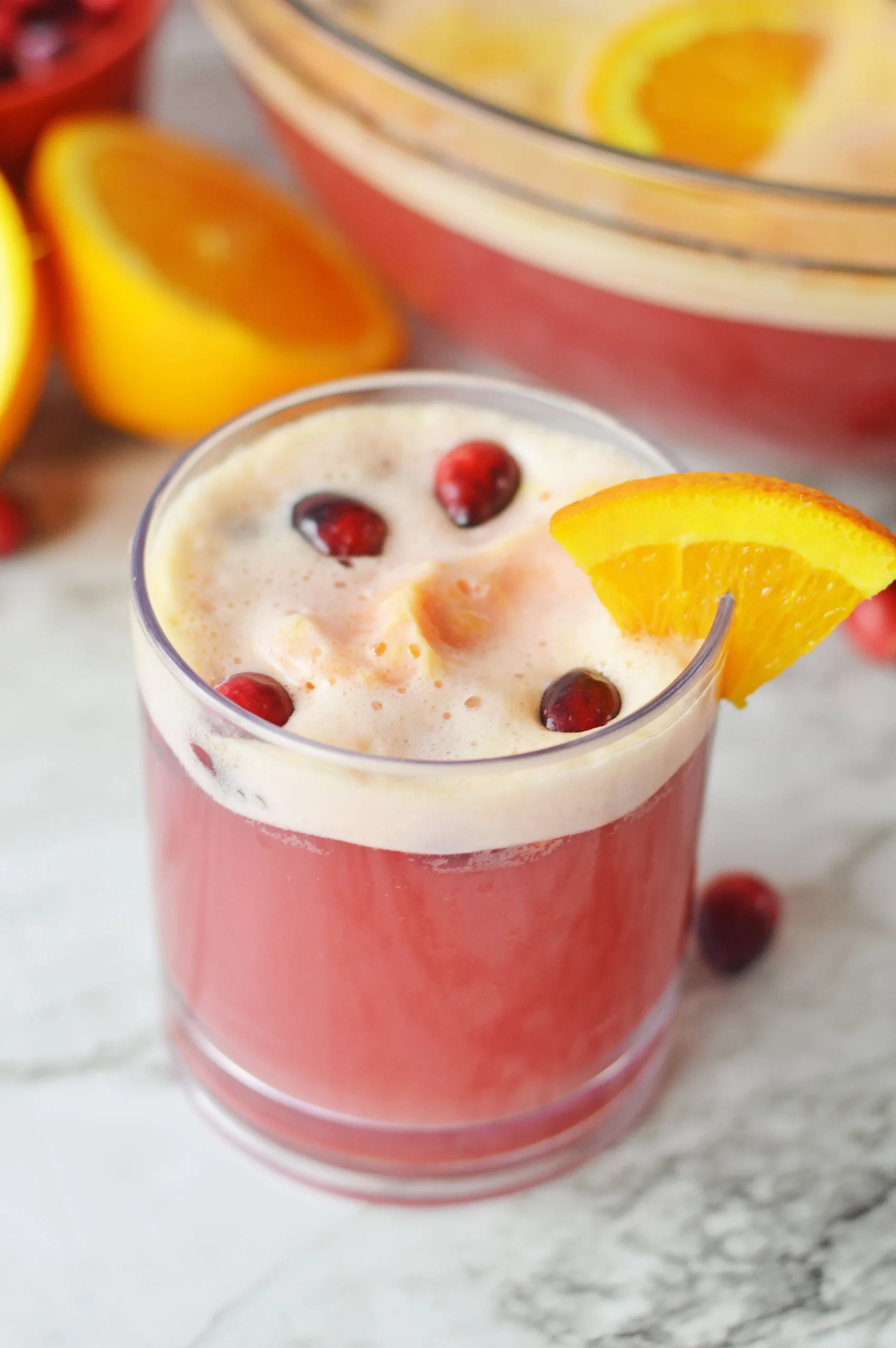 Cranberry Punch with Orange Sherbet
