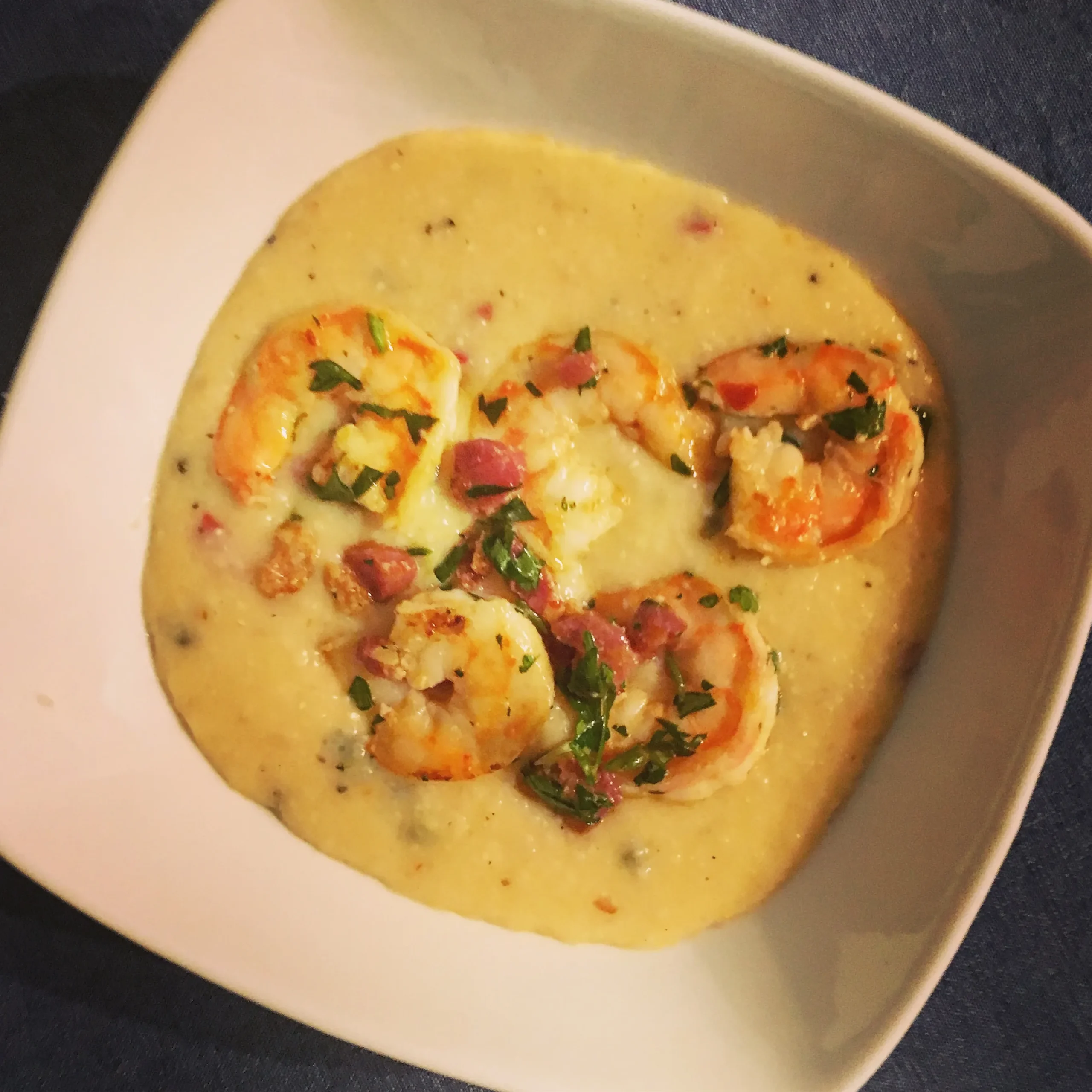 Crawfish and Pimento Cheese Grits