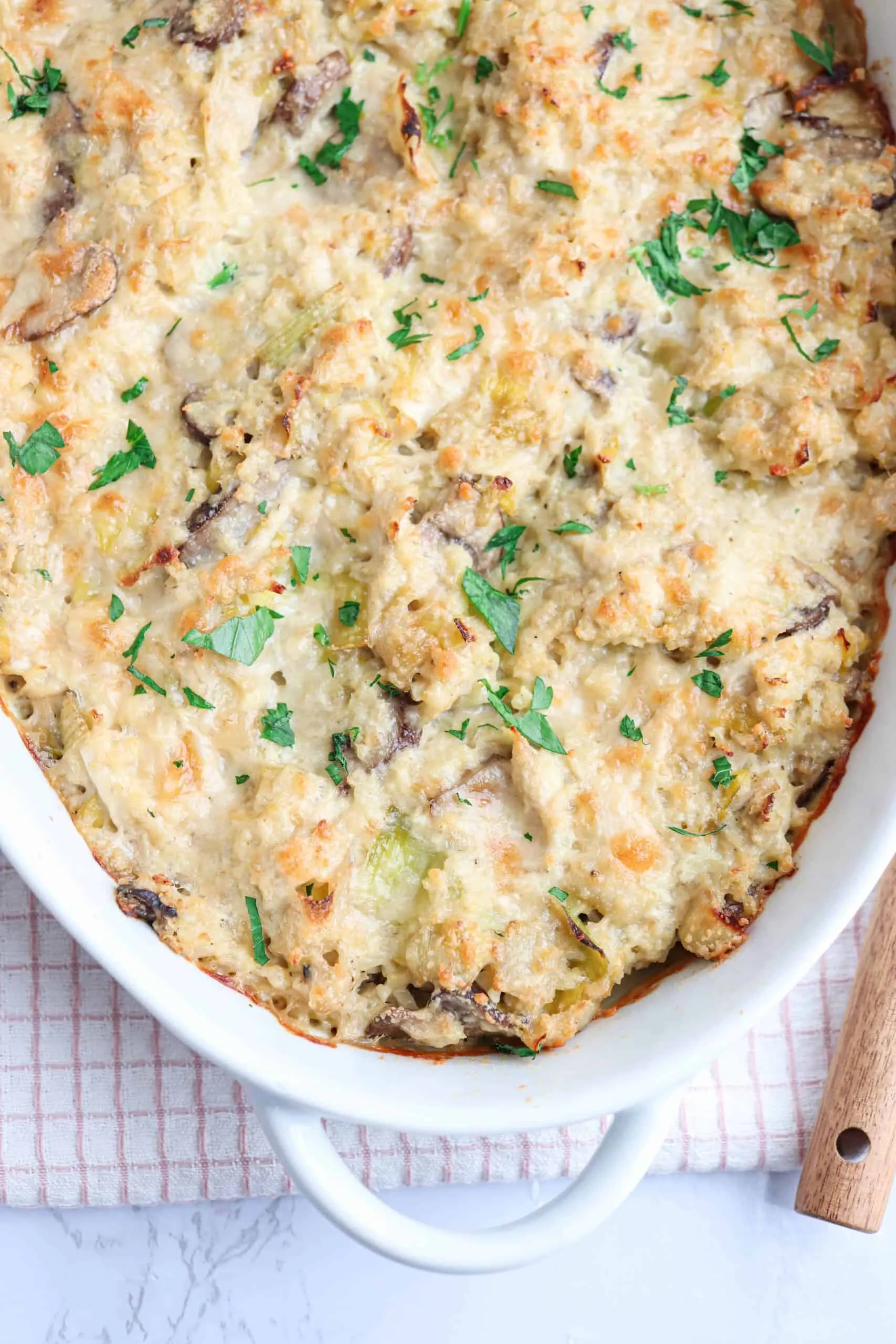 Creamy Chicken Mushroom Cauli Rice Casserole