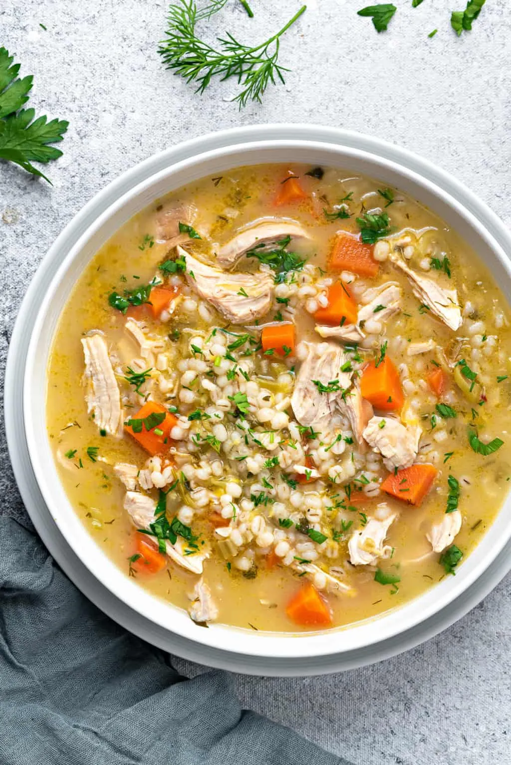 Creamy Chicken and Barley Soup