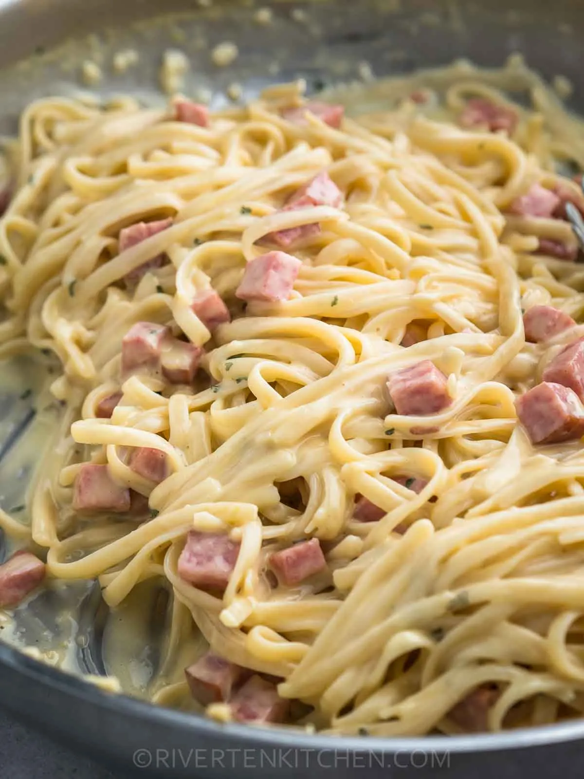 Creamy Ham and Fettuccine