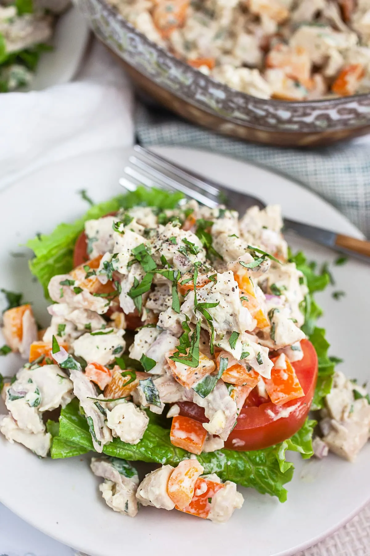Creamy Lemon Basil Chicken Salad