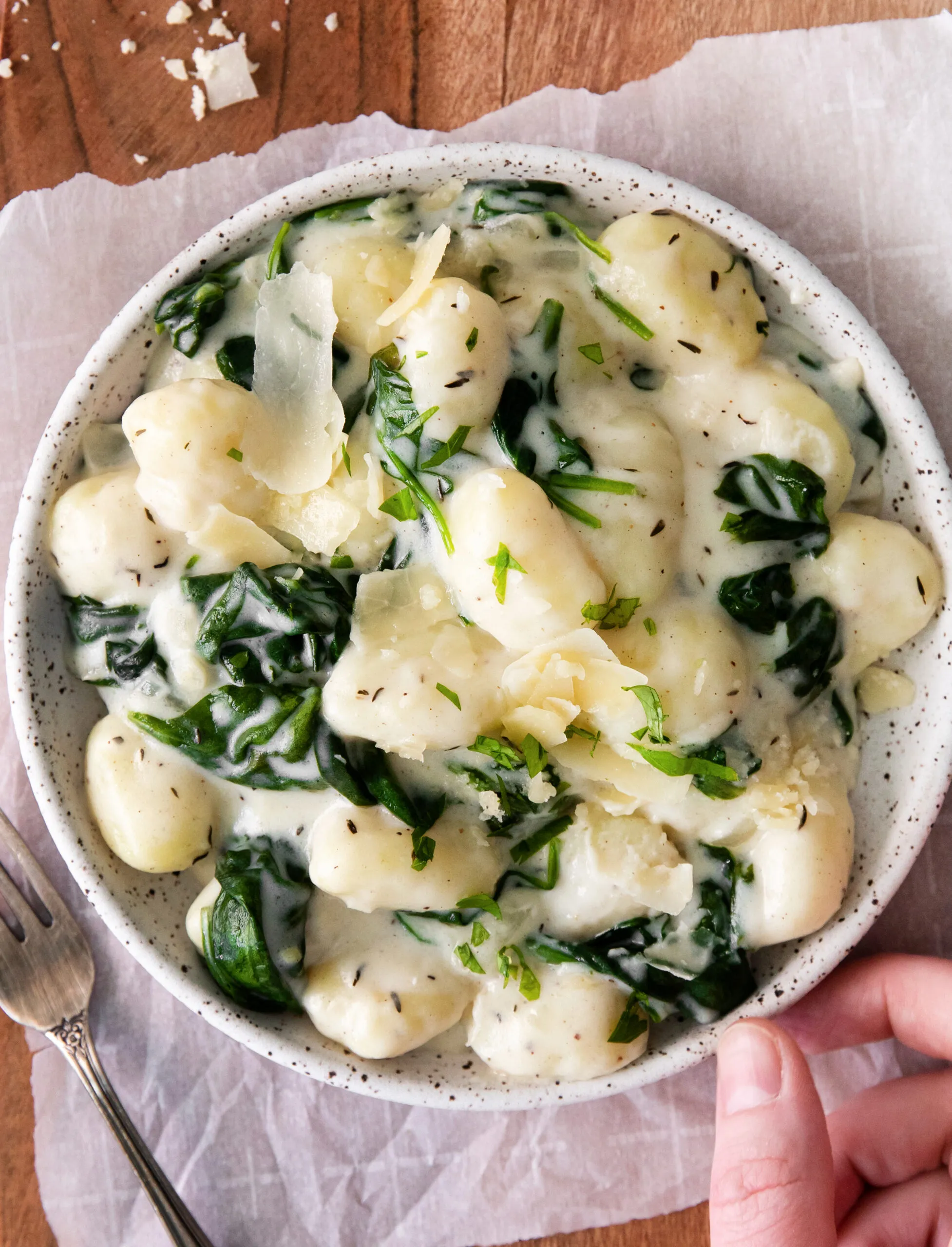 Creamy Parmesan Spinach Gnocchi