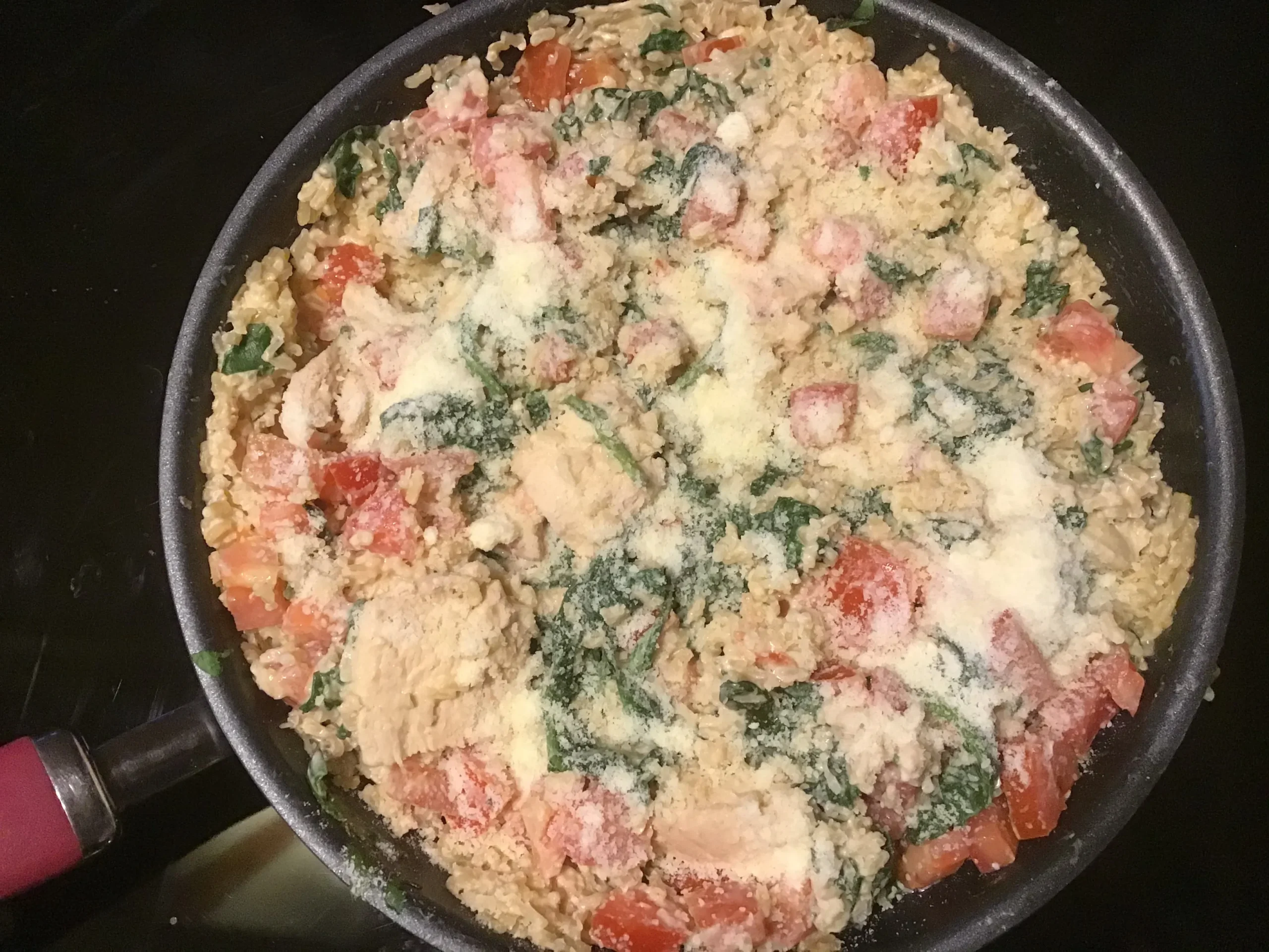 Creamy Rice Chicken and Spinach Dinner