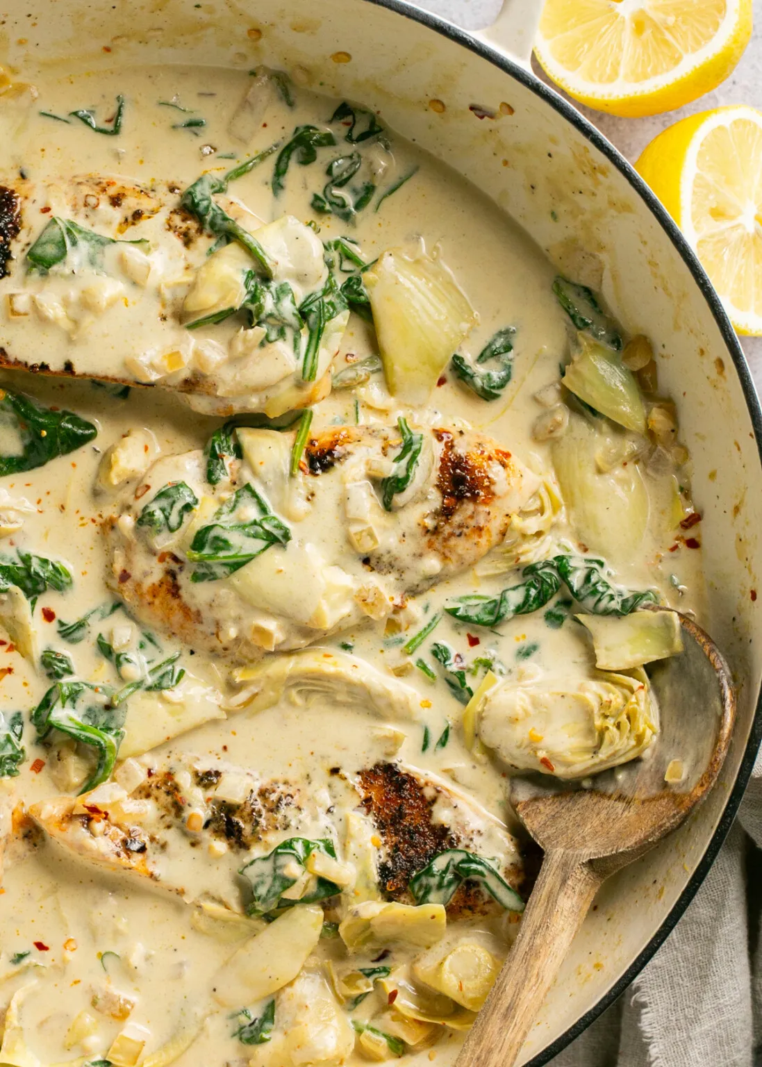 Creamy Spinach Artichoke Chicken Quinoa