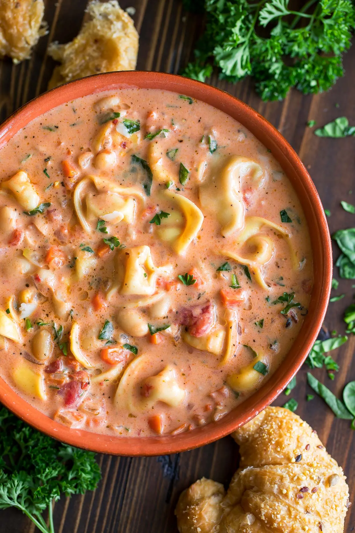 Creamy White Bean Tortellini Soup