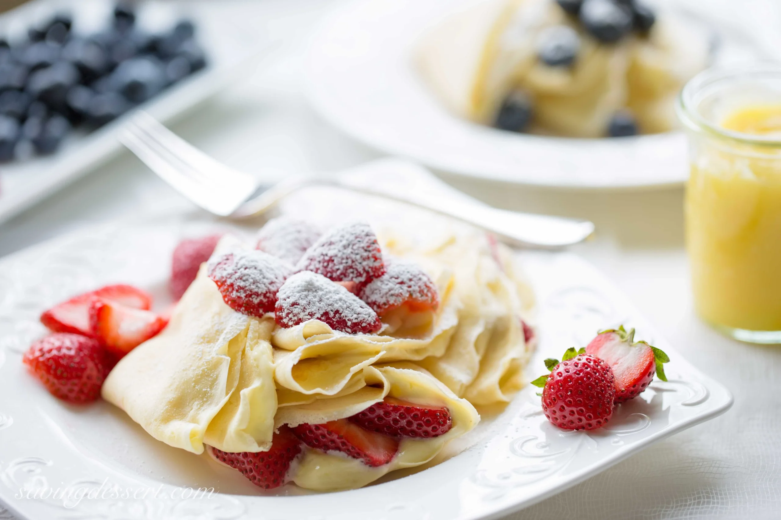 Crepes with Lemon Curd Whipped Cream