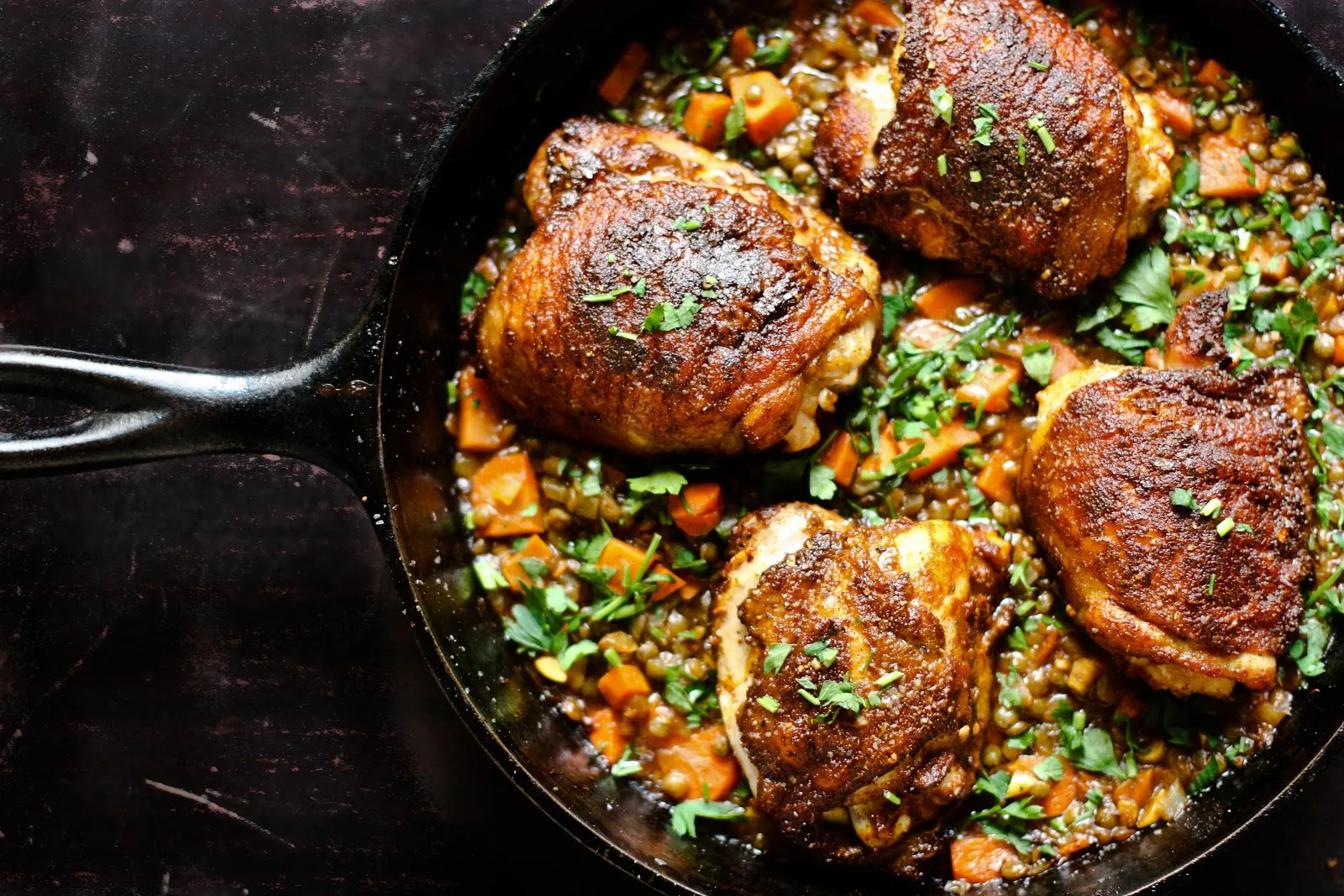 Crispy Berbere Chicken with Ethiopian Lentils