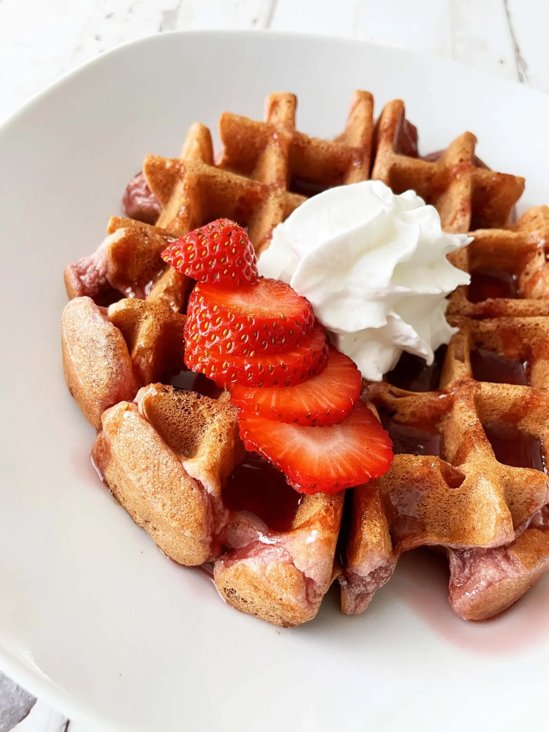 Crispy Strawberry Waffles for One