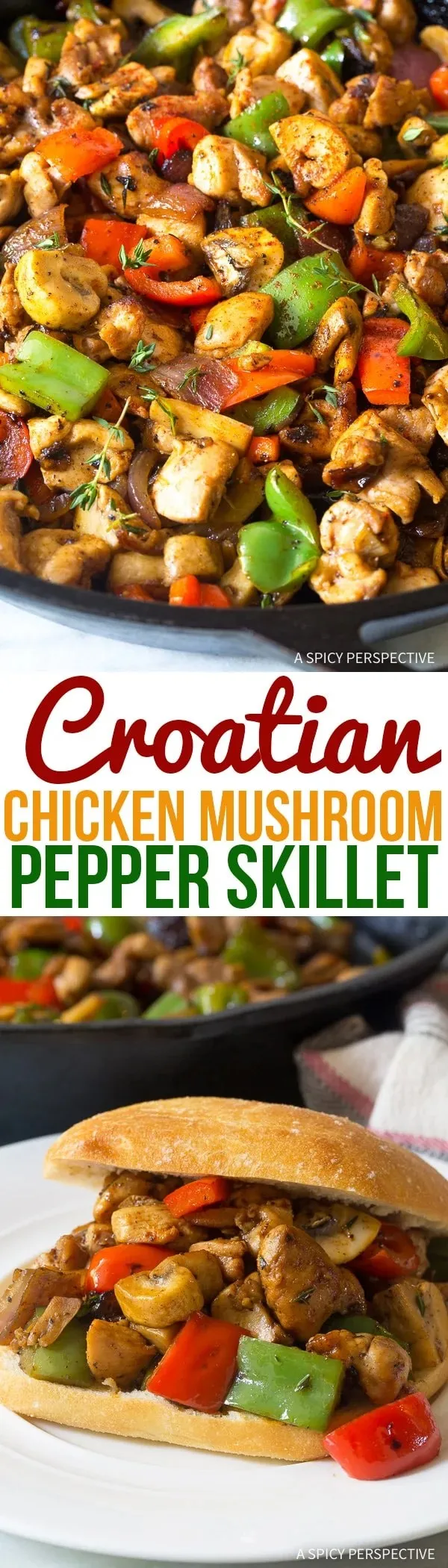 Croatian Chicken Mushroom Pepper Skillet