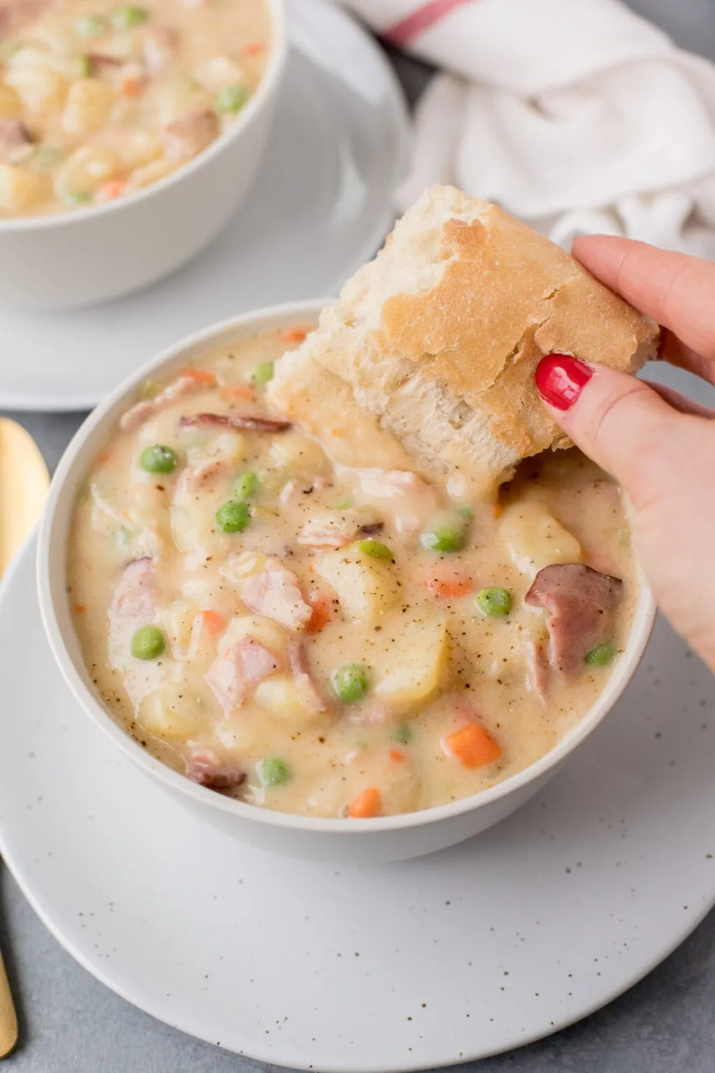 Crock Pot Ham Potato Mushroom Soup