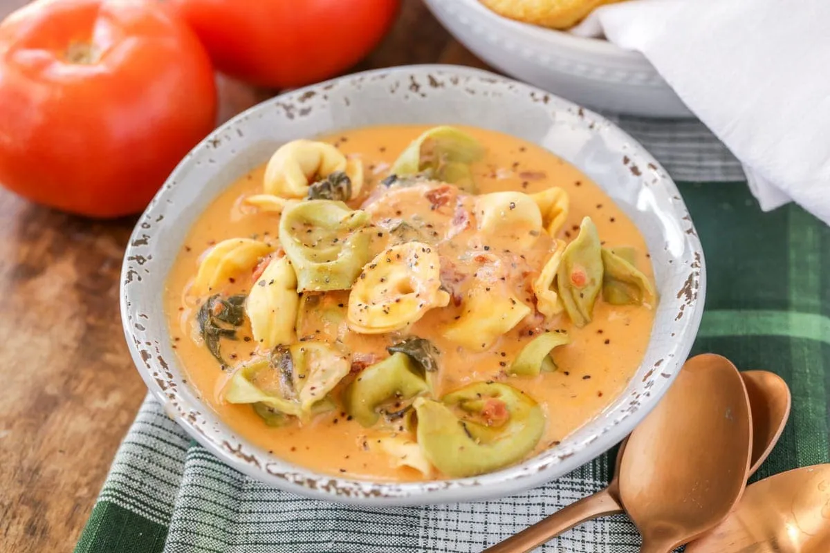 Crock Pot Spinach Tortellini Soup