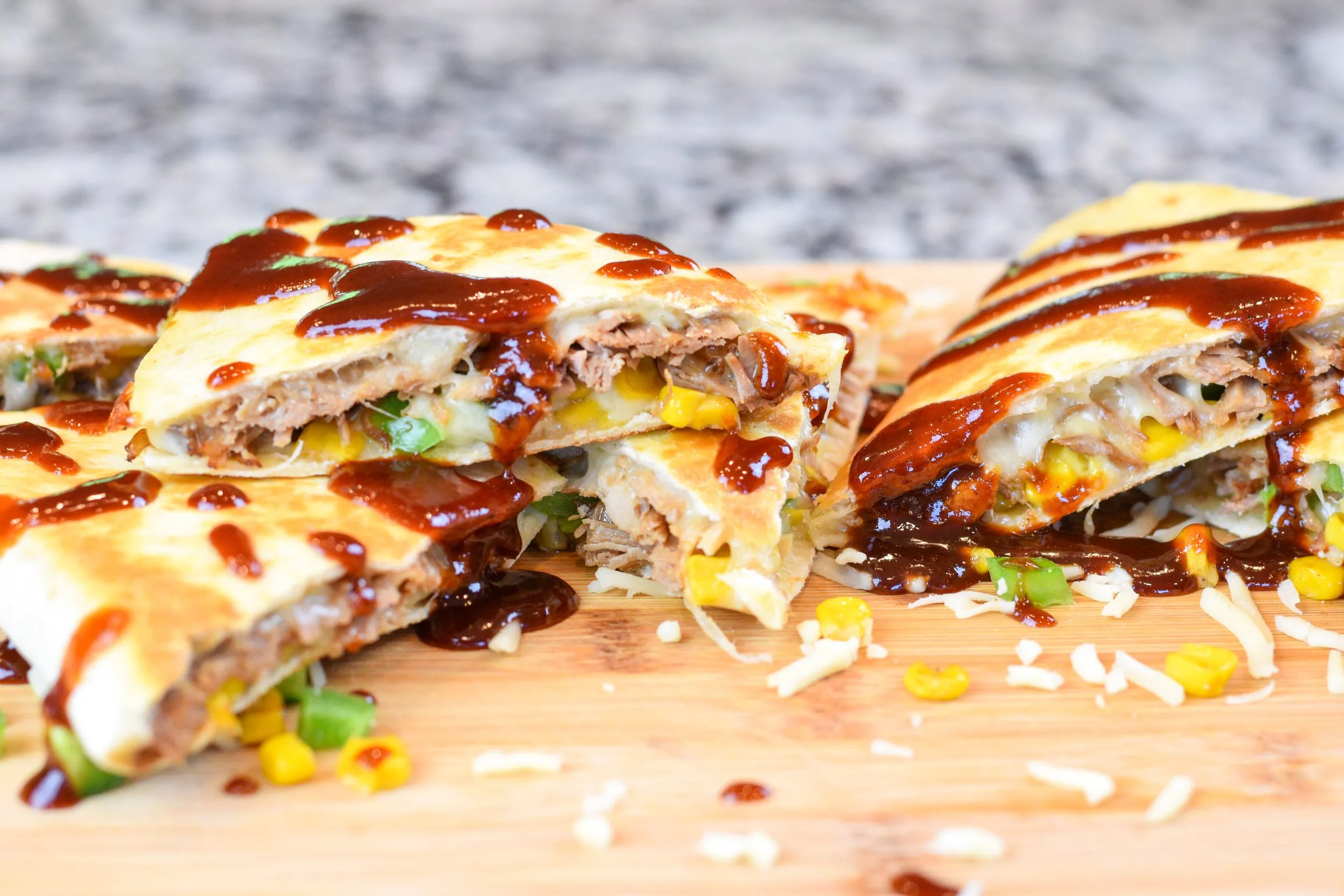 Crockpot BBQ Pulled Pork Quesadillas