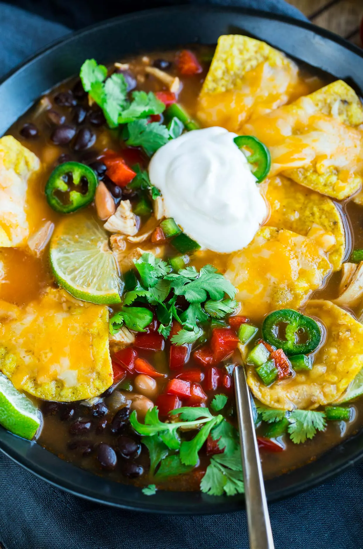 Crockpot Creamy Chicken Tortilla Soup