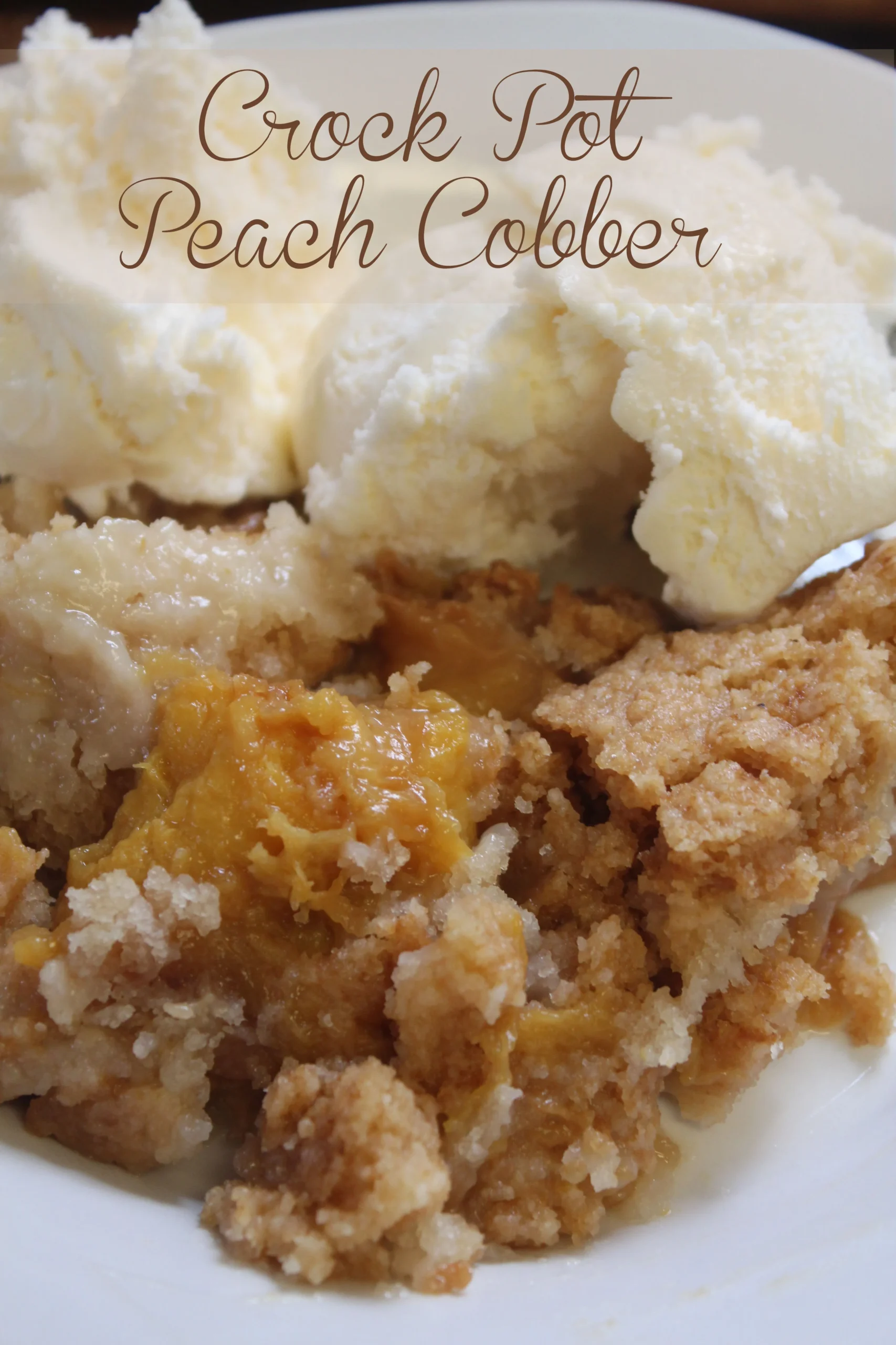 Crockpot Peach Cobbler with Cake Mix